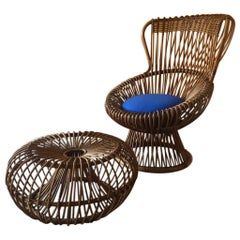 'Margherita' Armchair and Footstool, by Franco Albinia, circa 1951