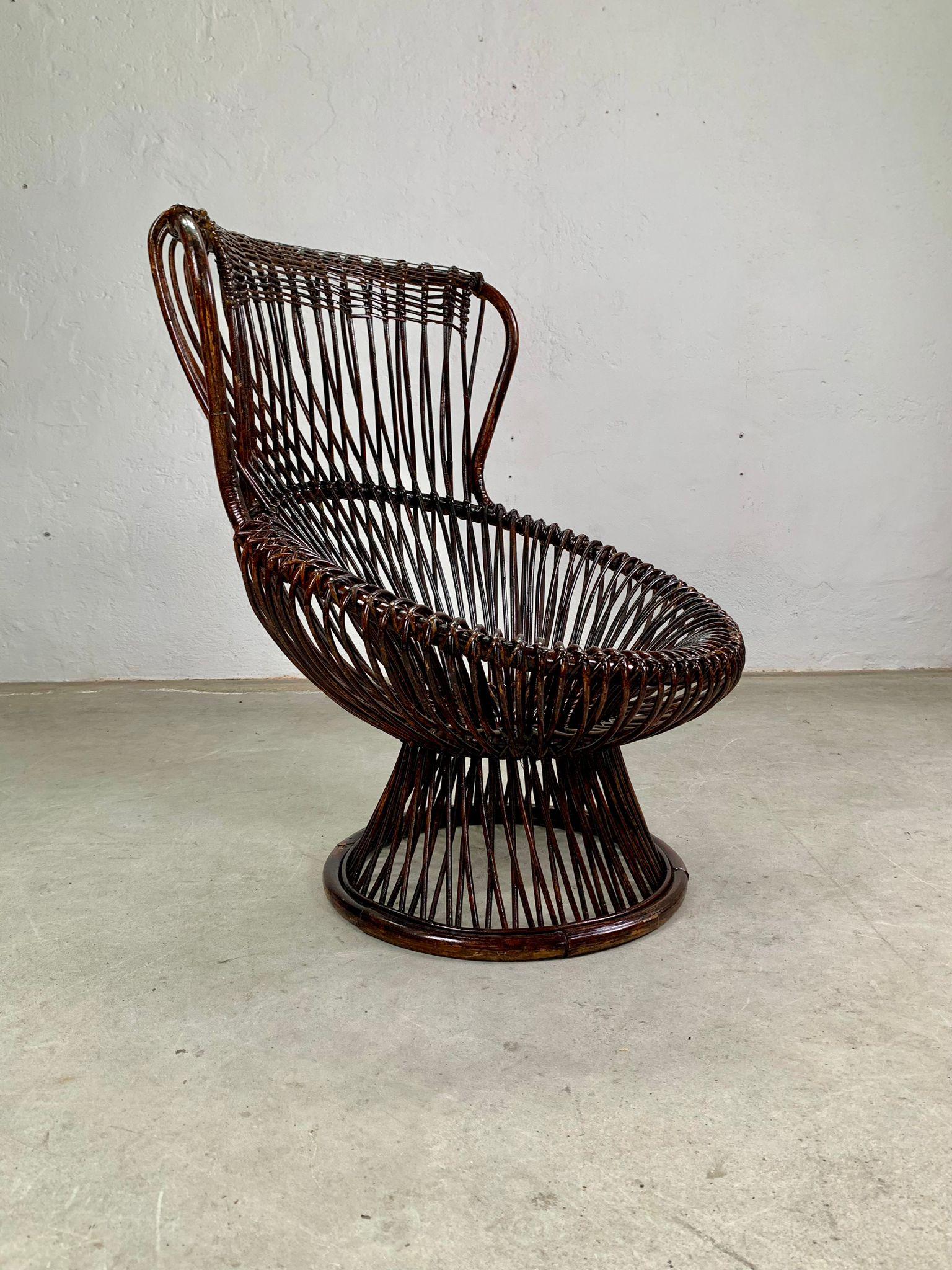 Mid-Century Modern Margherita armchair by Franco Albini, Bonacina, Italy, 1950s