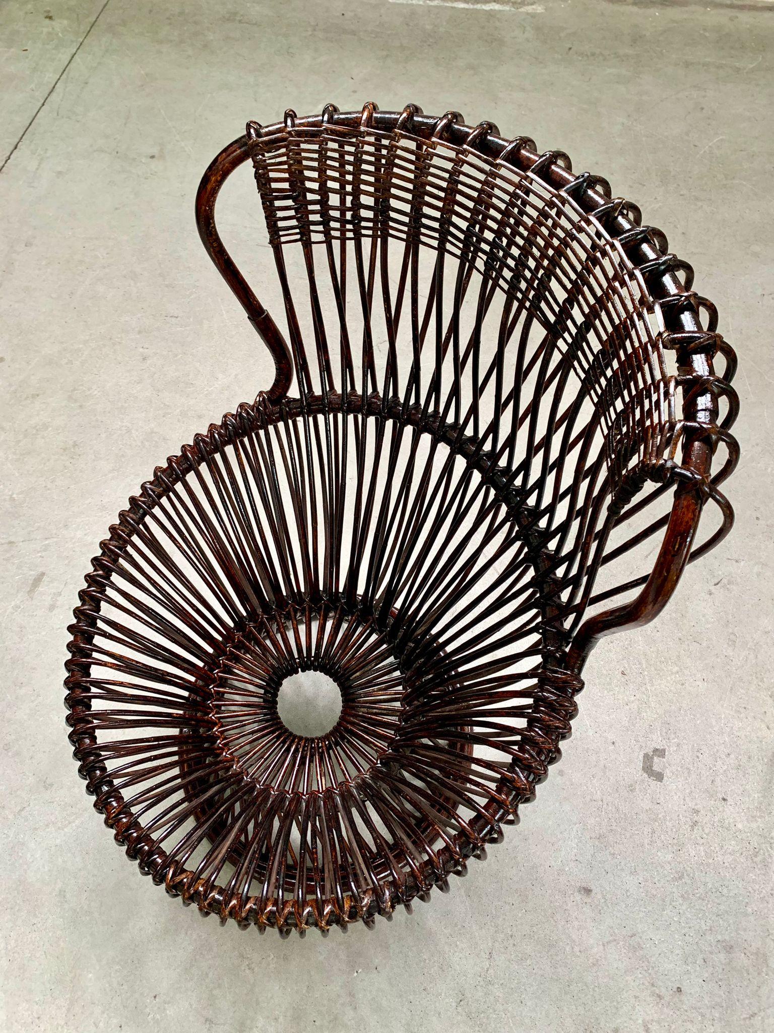 Margherita armchair by Franco Albini, Bonacina, Italy, 1950s In Good Condition In Milano, IT