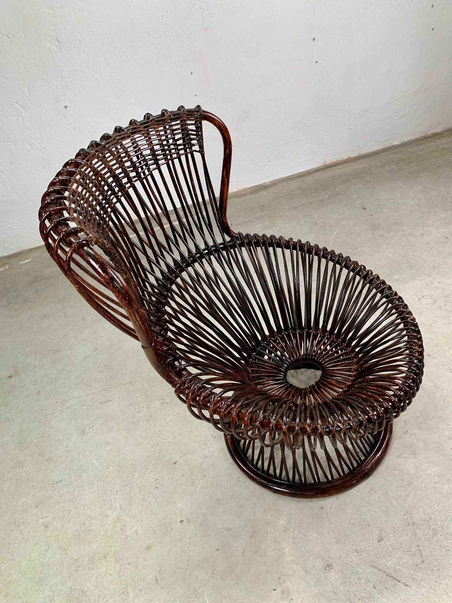 Mid-20th Century Margherita armchair by Franco Albini, Bonacina, Italy, 1950s