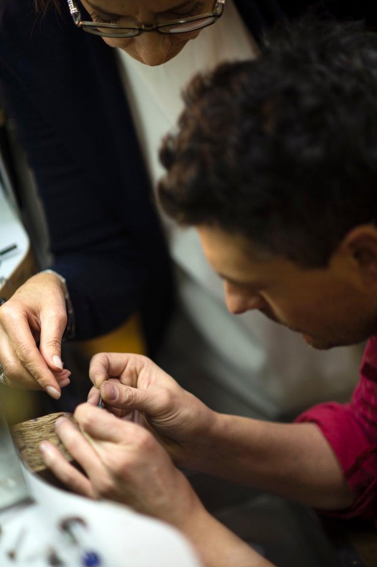 Made in Italy Handcrafted Transformer Titanium Diamond Gold Flower ...