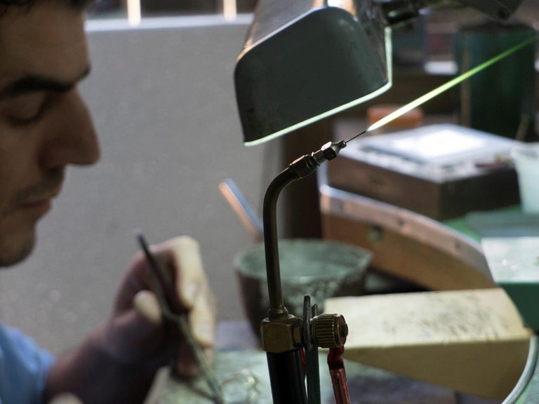 Made in Italy Handcrafted Transformer Titanium Diamond Gold Flower ...