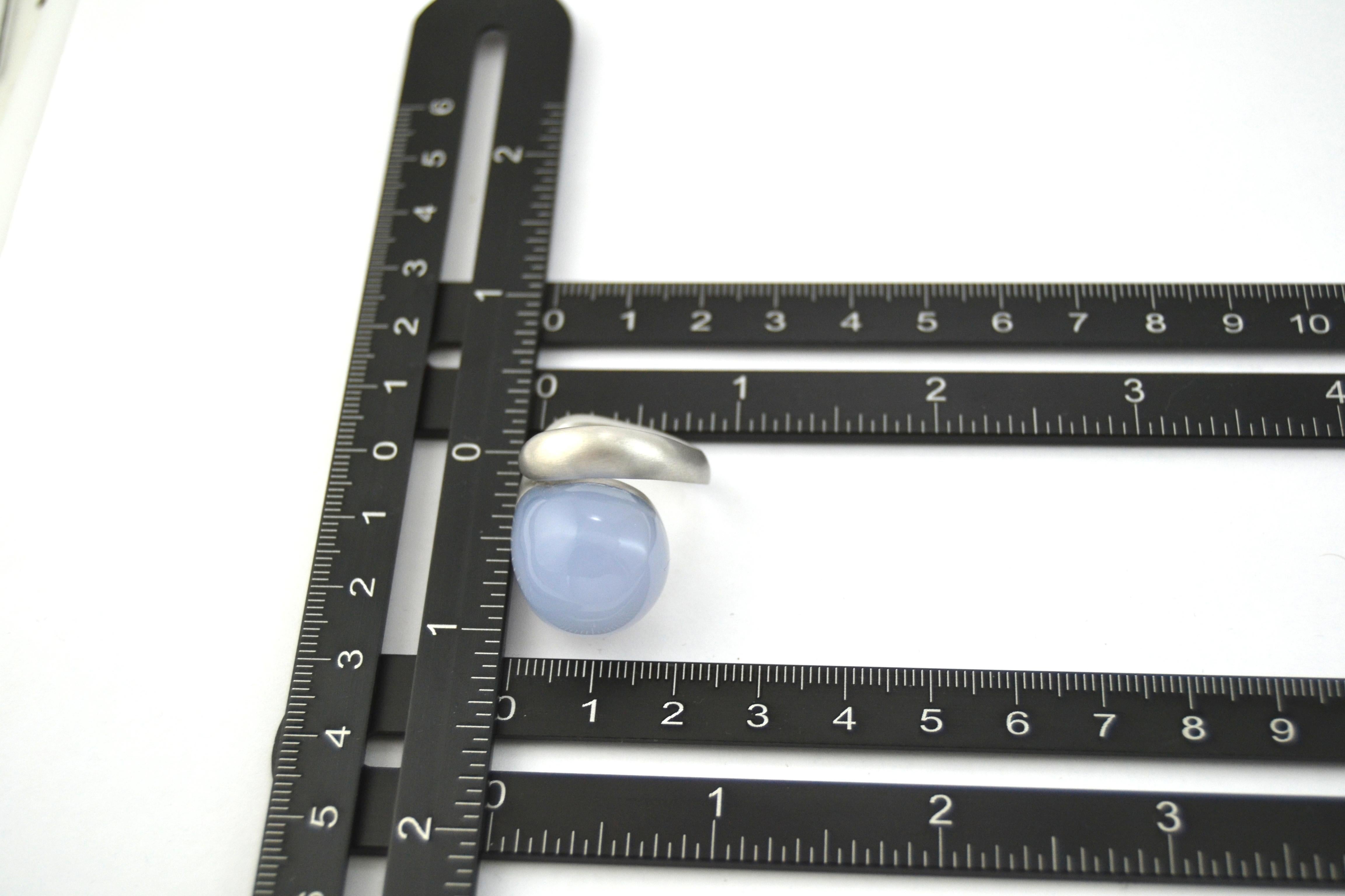 Contemporary Chalcedony Silver Ring