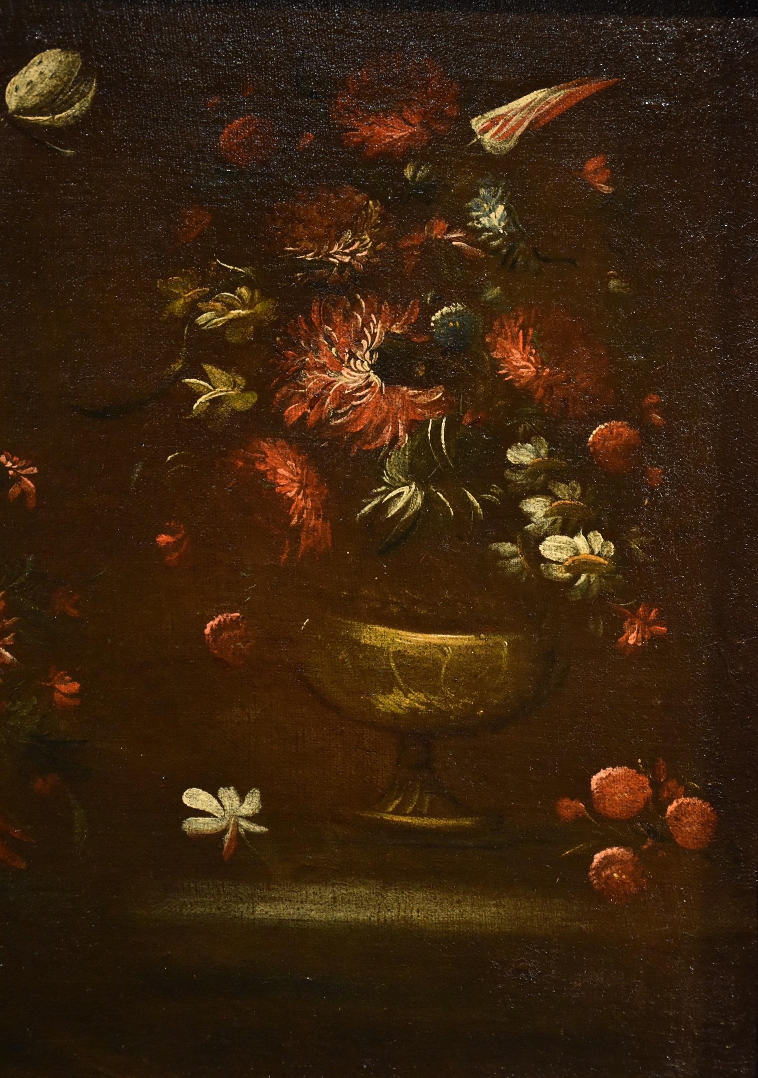 Pareja Bodegón Flores Caffi Siglo 17/18 Pintura Óleo sobre lienzo Viejo maestro 8