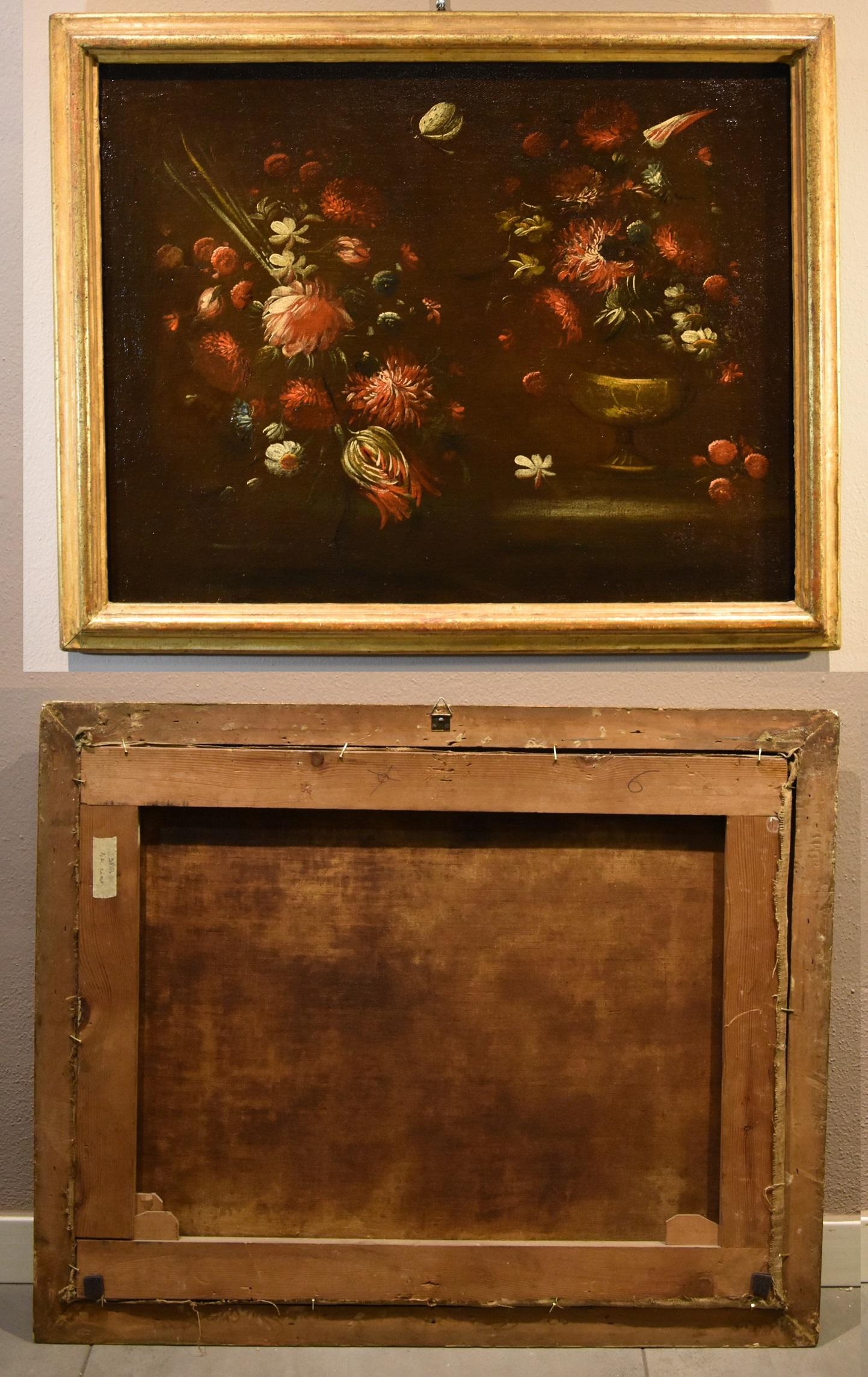 Pareja Bodegón Flores Caffi Siglo 17/18 Pintura Óleo sobre lienzo Viejo maestro 9