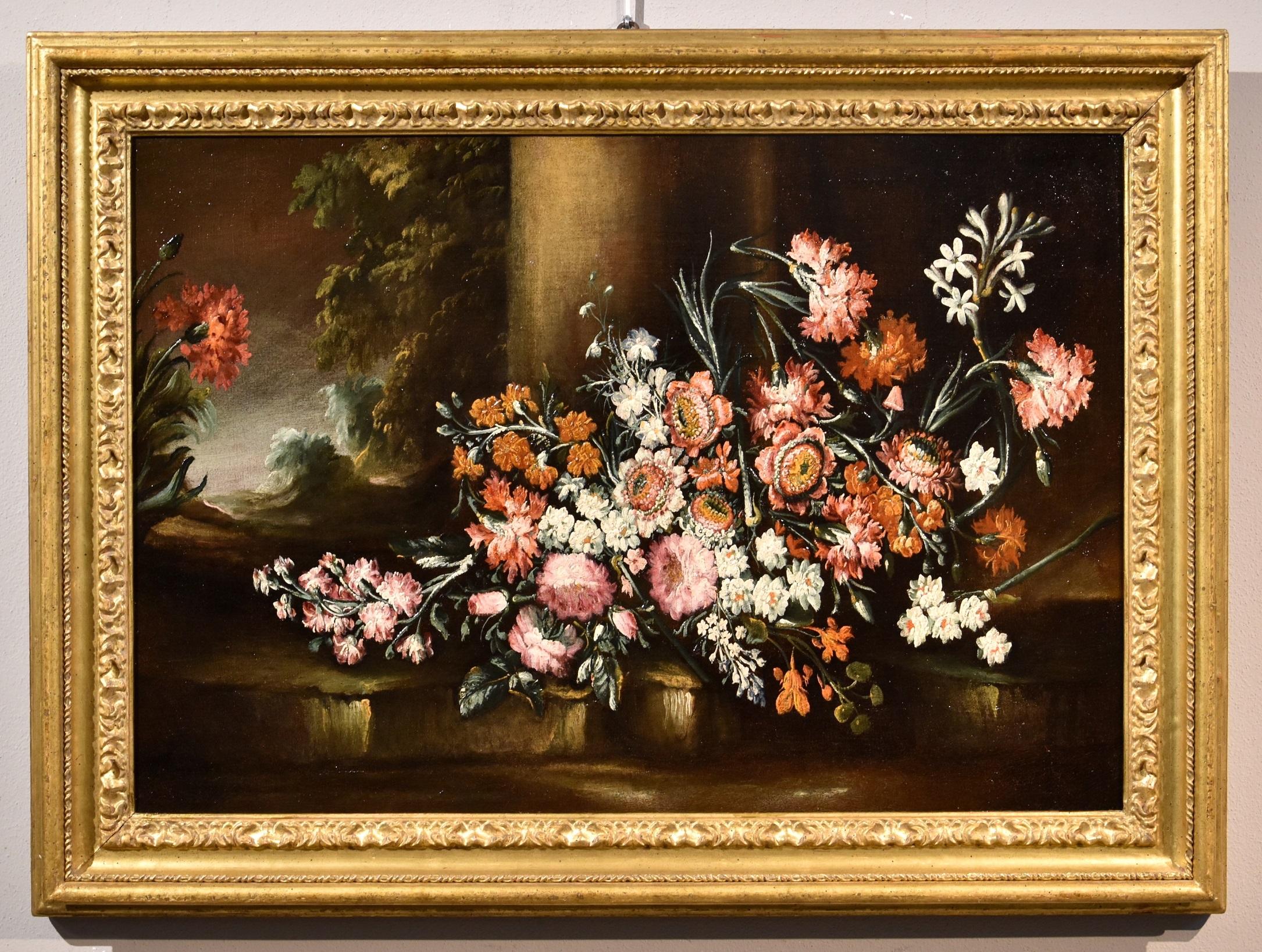 Margherita Caffi (Cremona 1647 - Milan 1710) Still-Life Painting - Still Life Flowers 18th Century Italian Caffi Paint Oil on canvas Old master Art