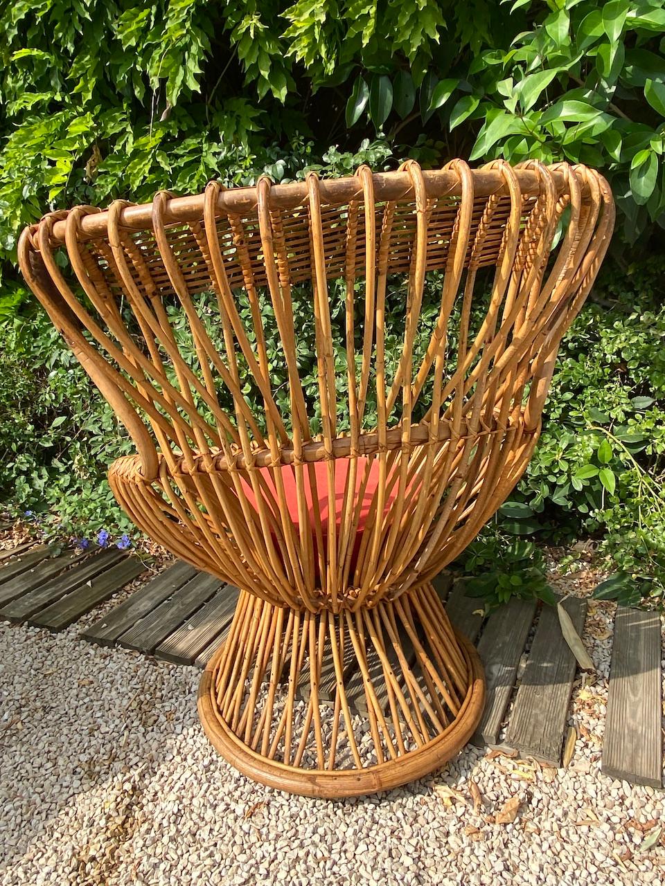 Margherita Franco Albini armchair for Bonacina, 1951 In Good Condition In Saint Rémy de Provence, FR