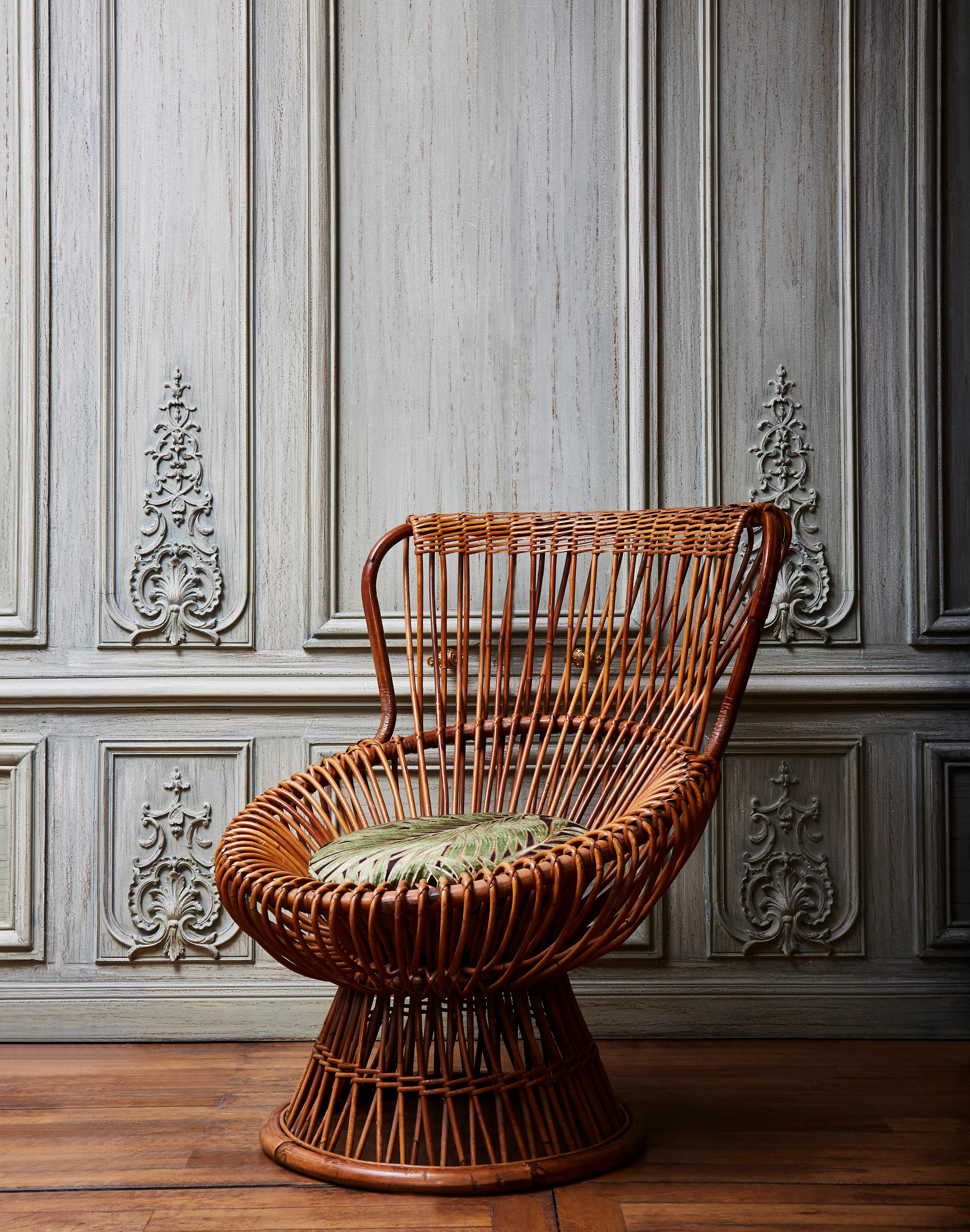 Lounge-Stühle aus Rattan (Moderne der Mitte des Jahrhunderts) im Angebot