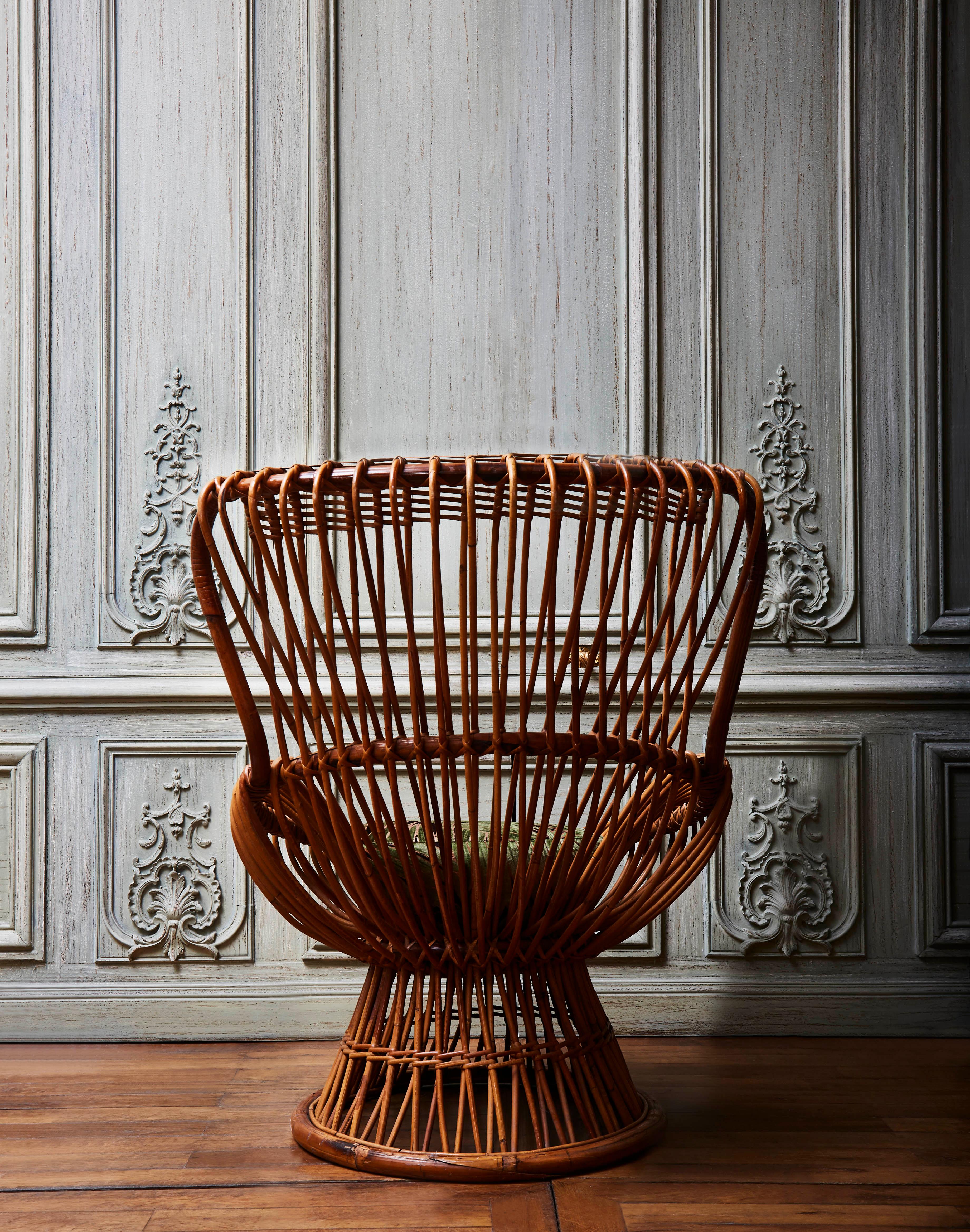 Lounge-Stühle aus Rattan im Zustand „Hervorragend“ im Angebot in Saint-Ouen (PARIS), FR