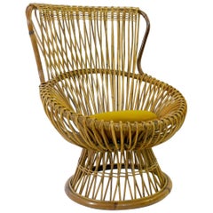 Margherita Rattan Armchair by Franco Albini for Bonacina, 1950s