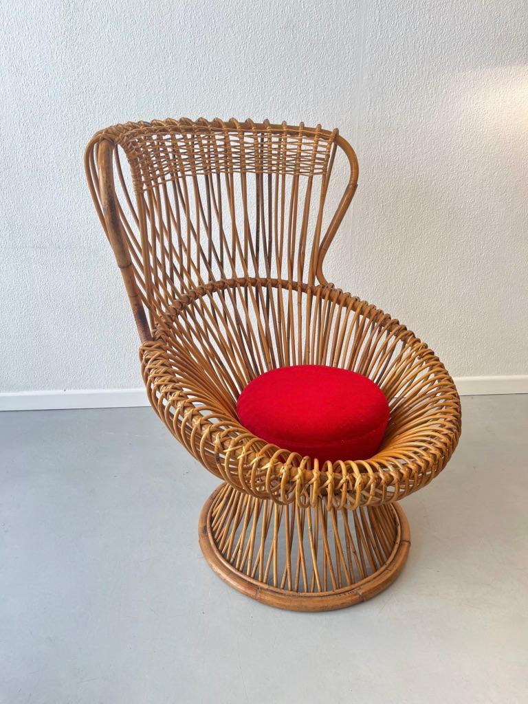 Margherita Rattan Chair by Franco Albini, Bonacina Italy ca. 1950s  For Sale 4