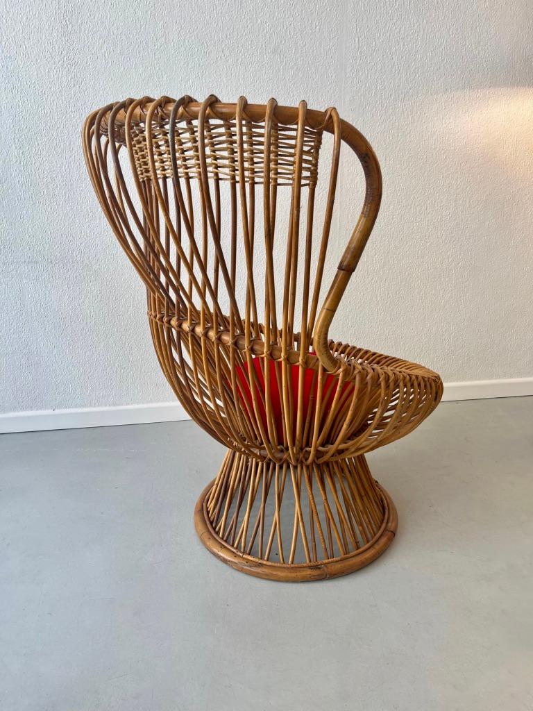 Margherita Rattan Chair by Franco Albini, Bonacina Italy ca. 1950s  For Sale 5
