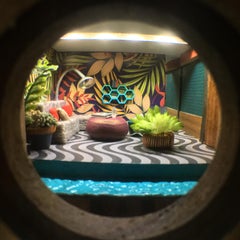 Hush - diorama of the interior of a vintage 80s living room