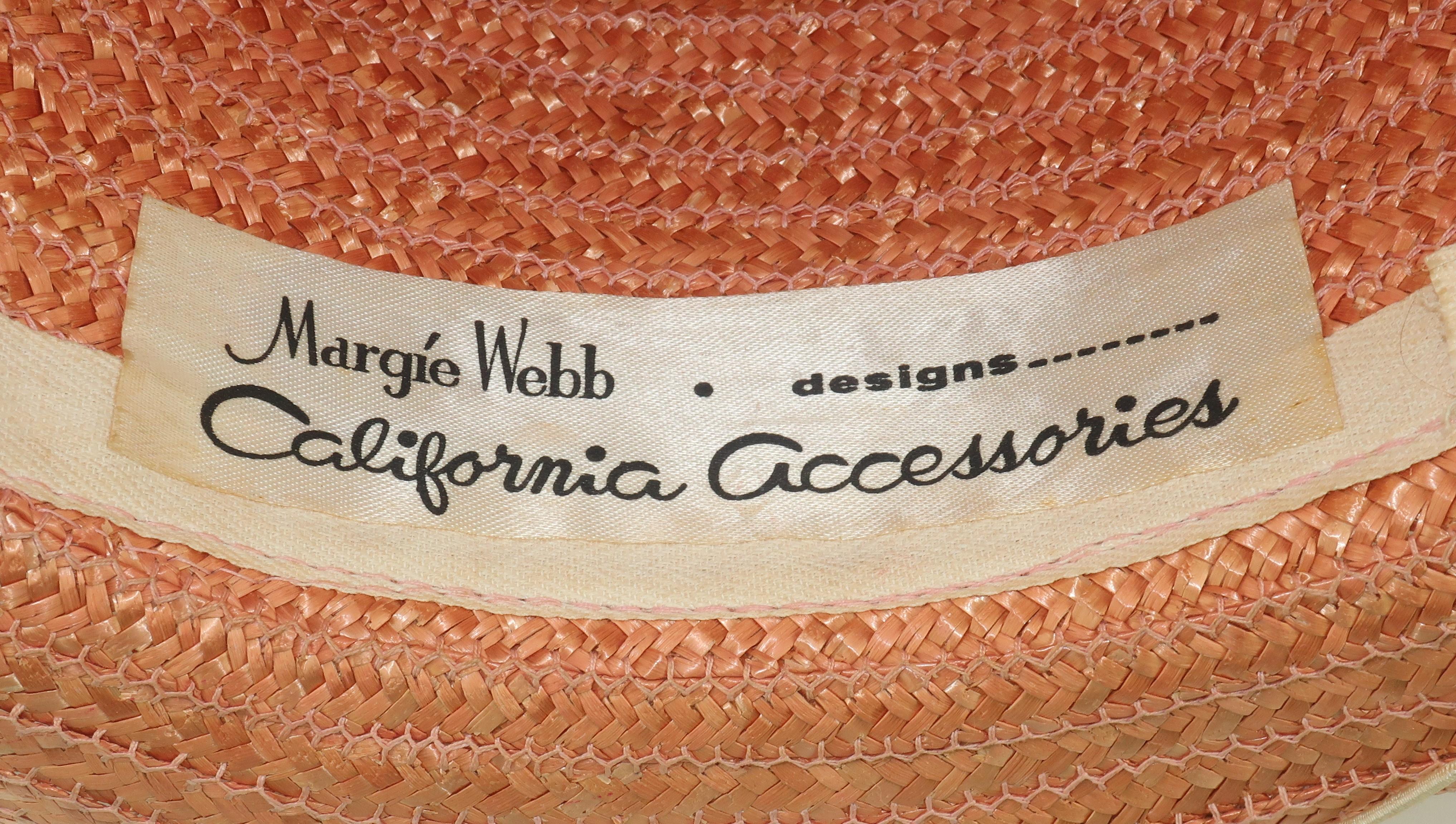 Margie Webb of California Novelty Straw Hat With Watermelon Motif, 1960's For Sale 2