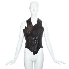 Margiela artisanal black leather glove top, ss 2001