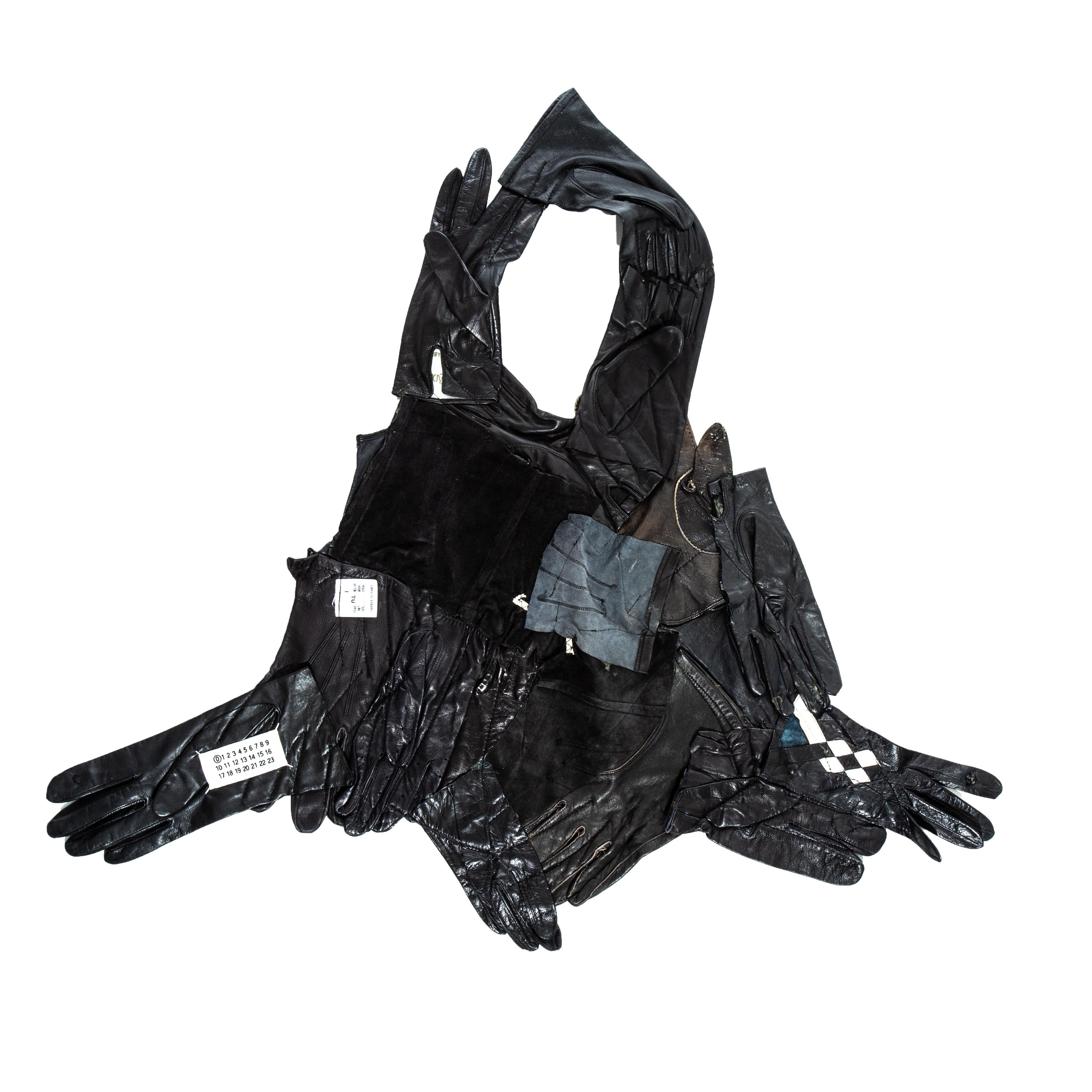 Margiela artisanal black leather glove top, ss 2001 For Sale 1