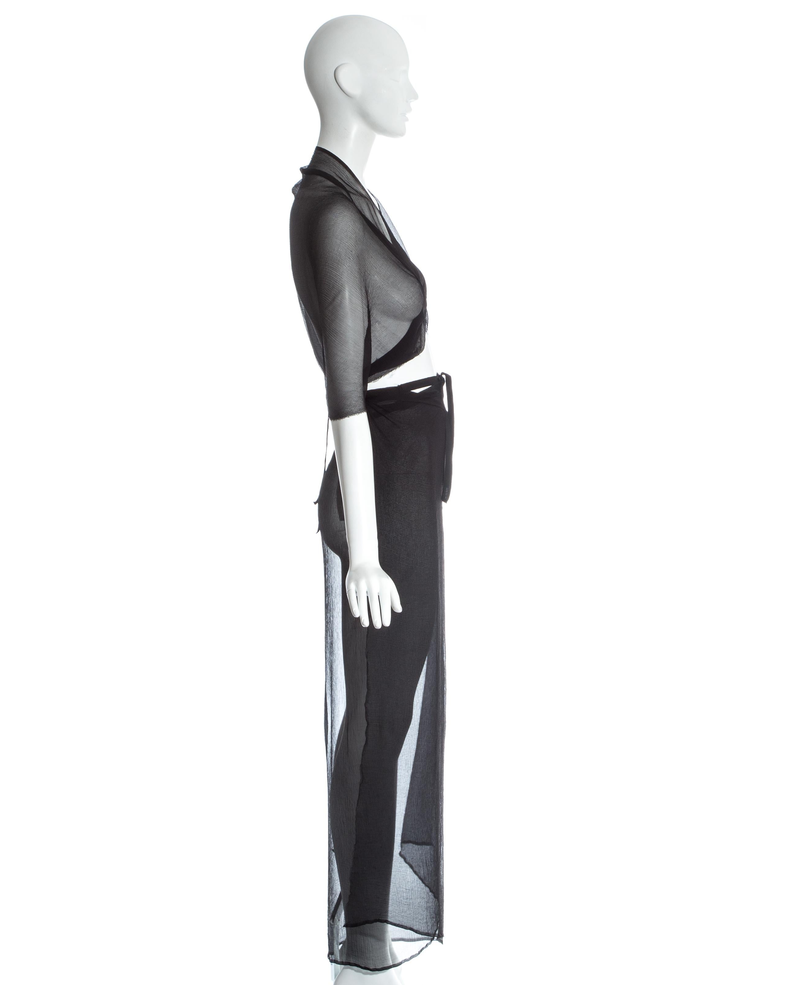 Margiela Artisanal black silk chiffon convertible wrap dress / skirt, fw 2003 In Good Condition In London, London