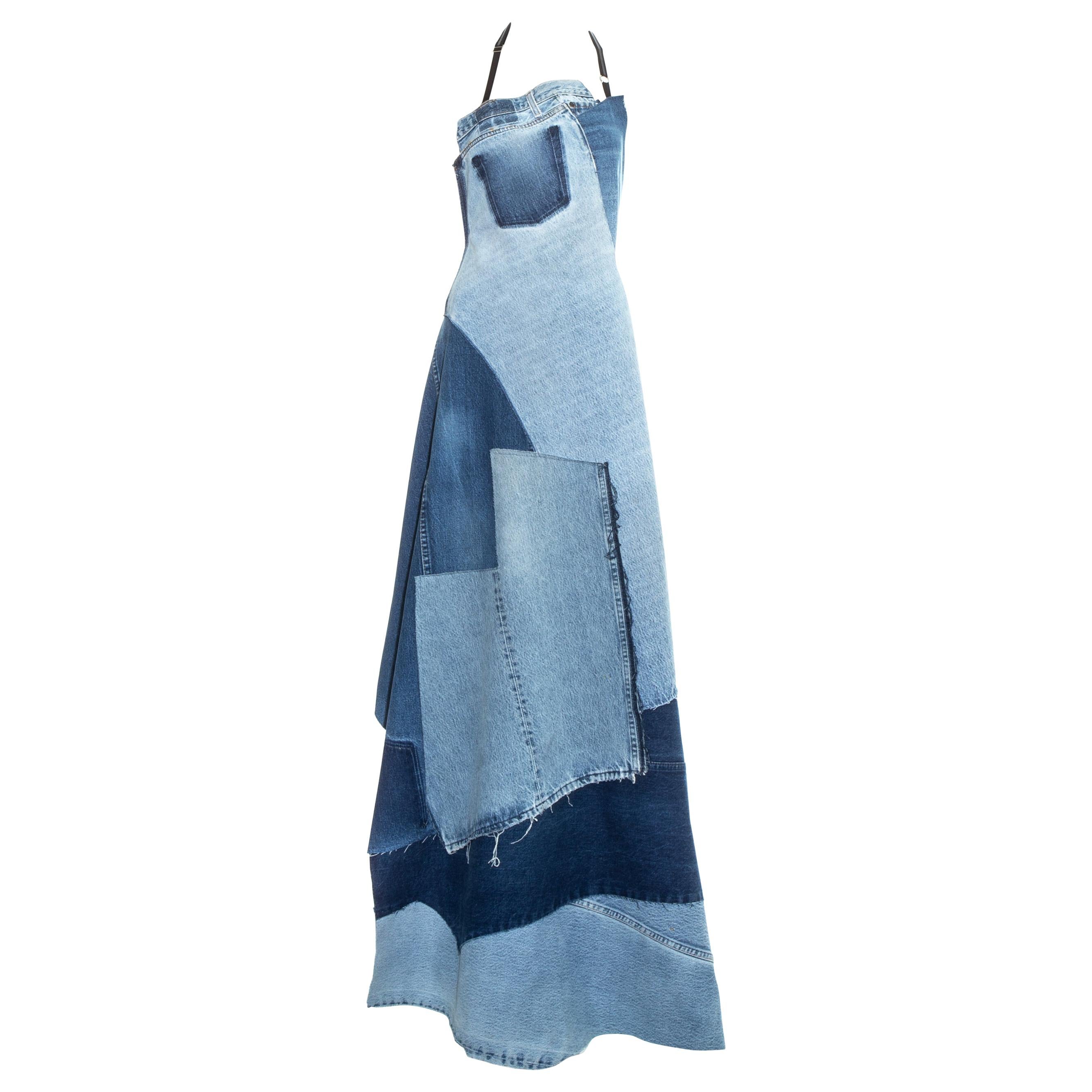 Margiela Artisanal patchwork denim apron dress, ss 1999