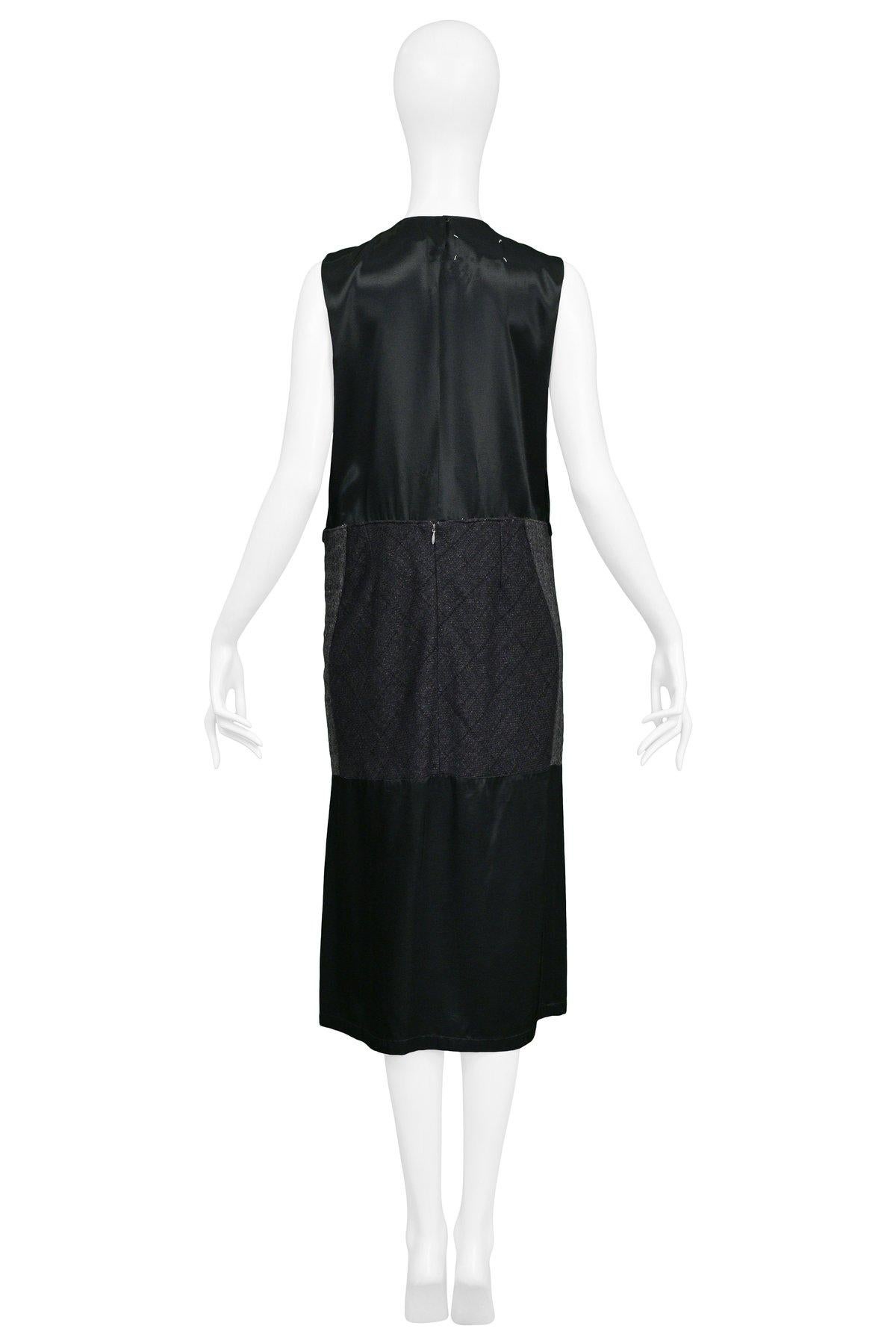 Women's Maison Martin Margiela Artisanal Satin & Wool Panel Dress 2002 For Sale