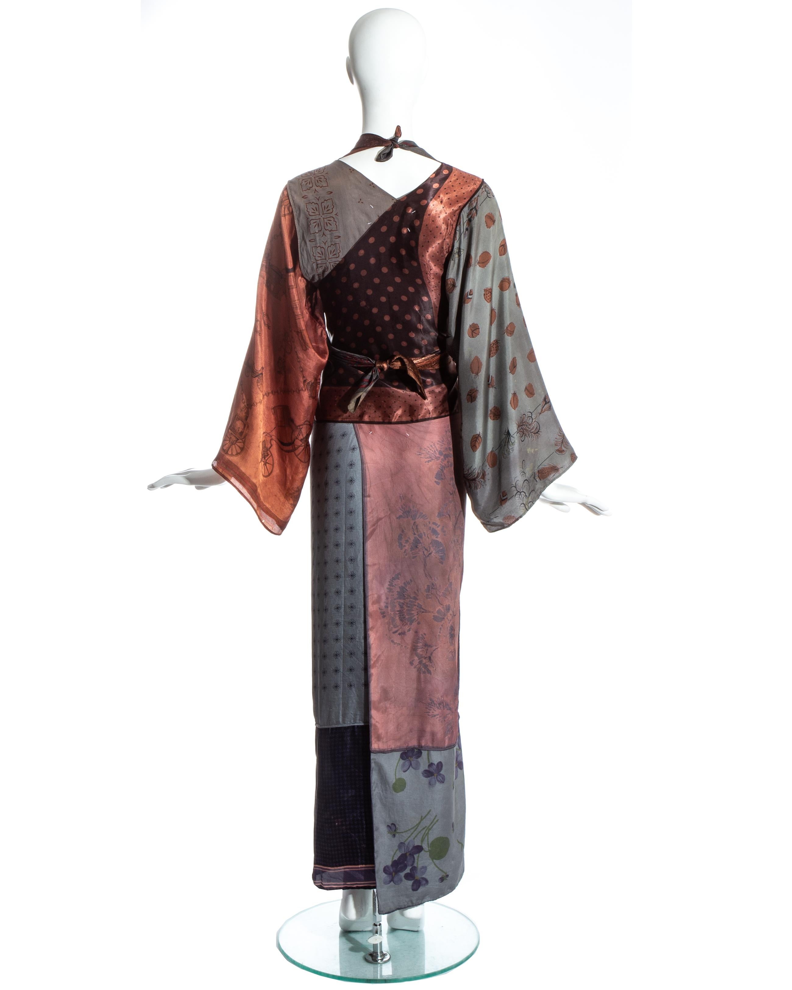 Margiela artisanal silk scarf patchwork skirt and blouse ensemble, ss 1992 5