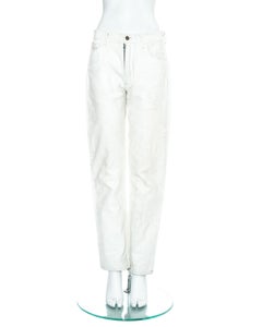Margiela Artisanal white painted denim jean pants, fw 1999