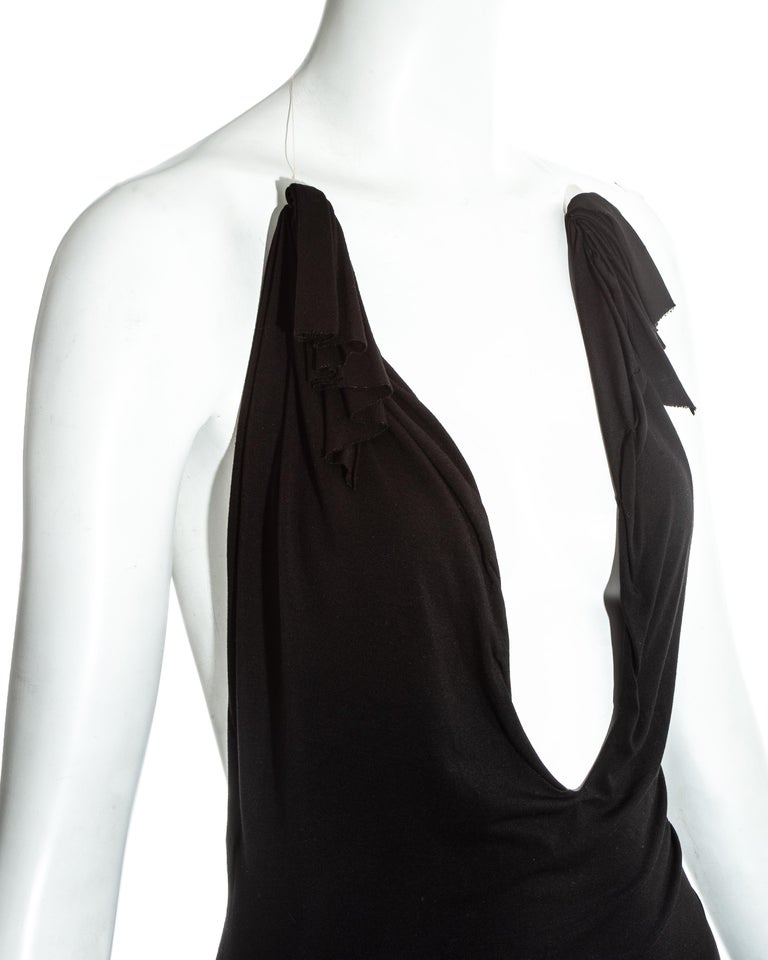 Margiela black rayon floating mini dress with invisible straps, ss 2005 ...