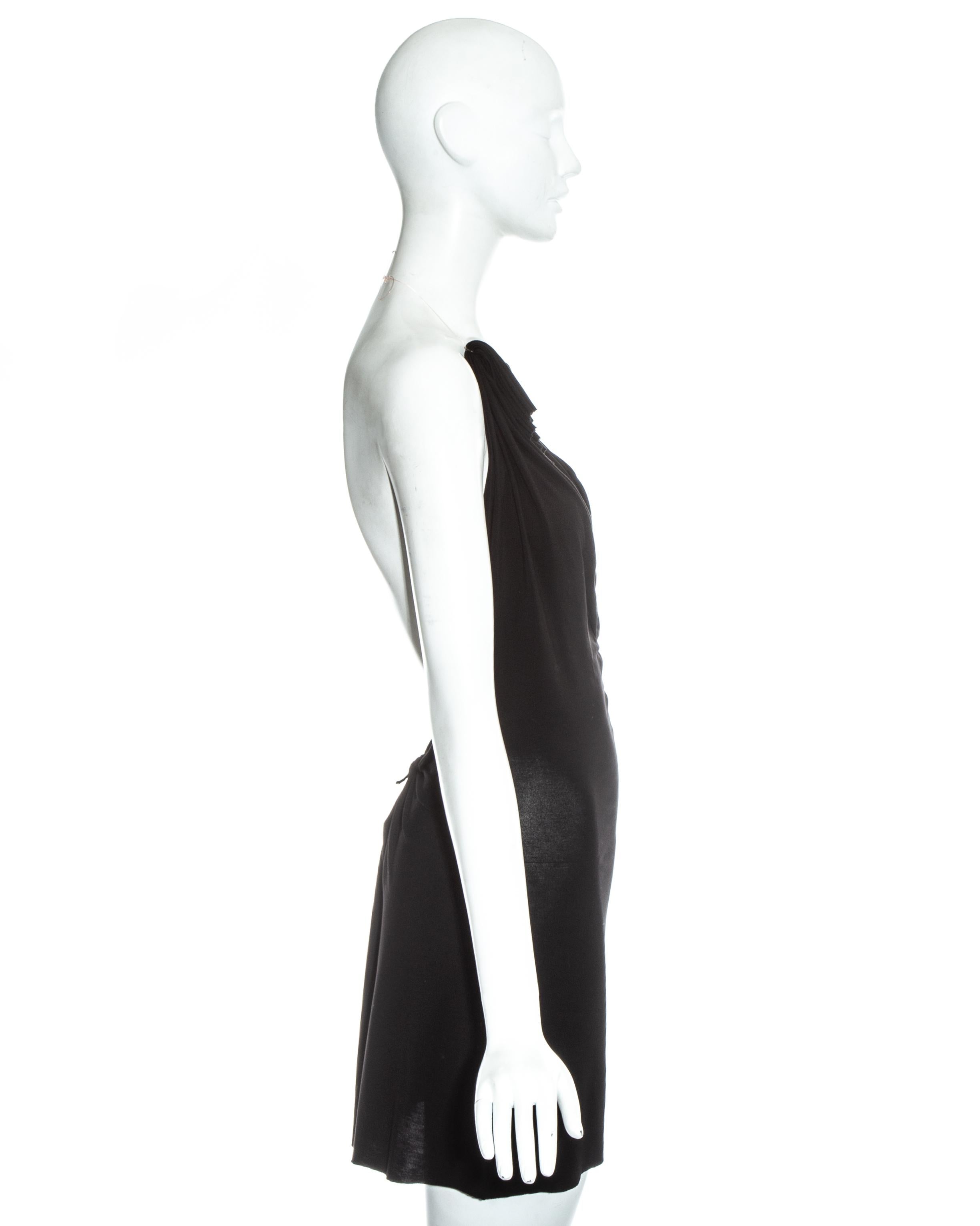 Margiela black rayon floating mini dress with invisible straps, ss 2005 In Good Condition In London, GB