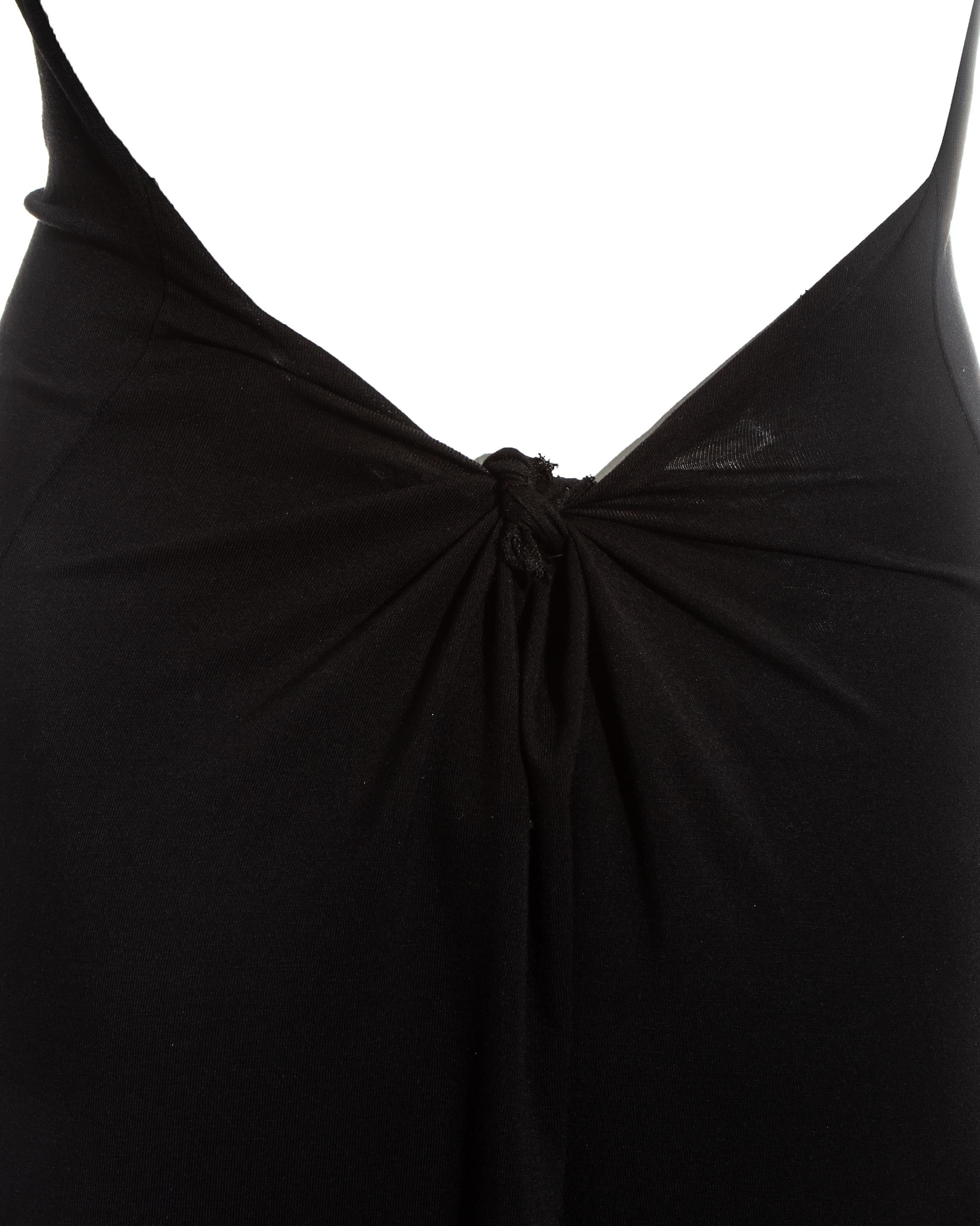 Margiela black rayon floating mini dress with invisible straps, ss 2005 1