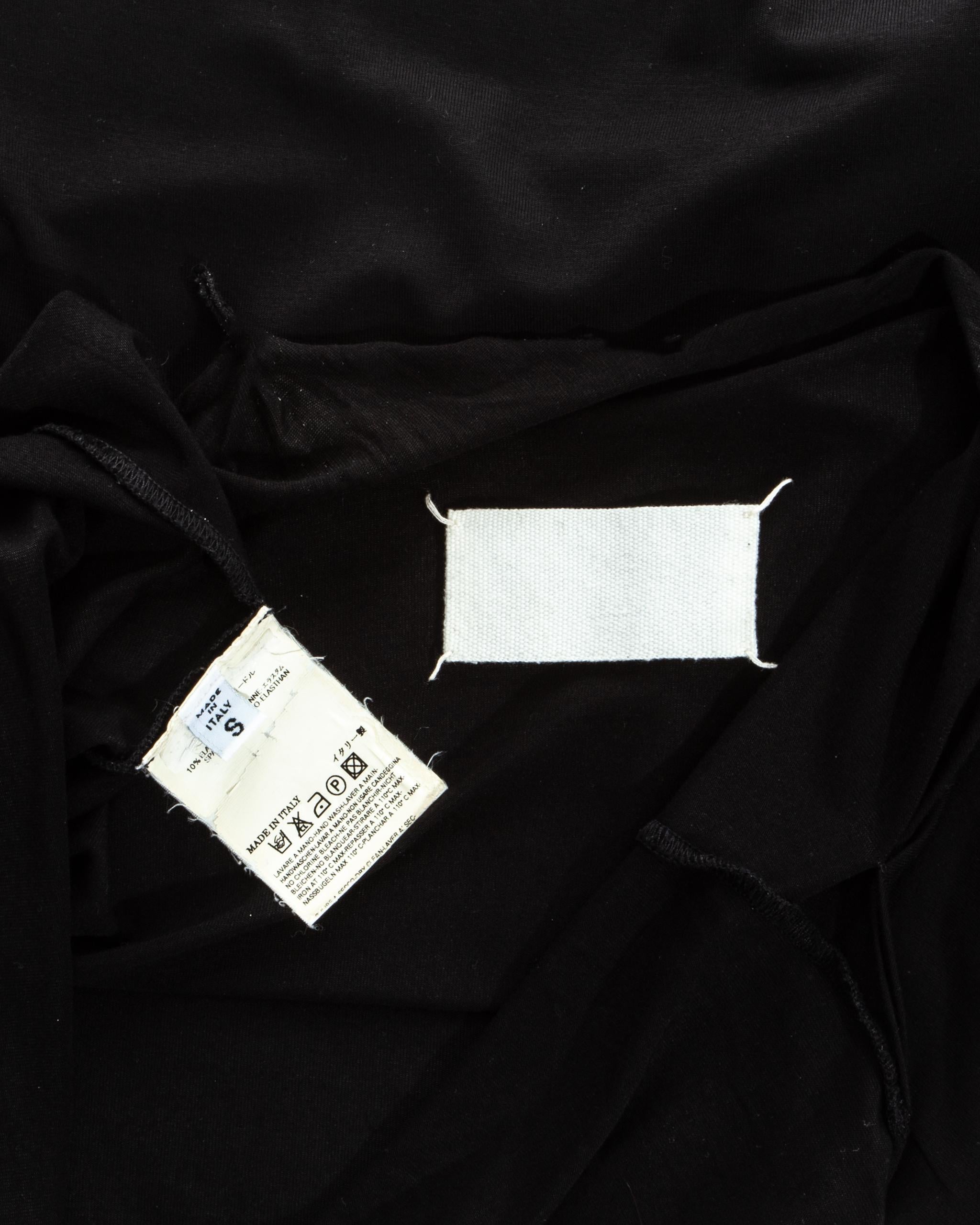Margiela black rayon floating mini dress with invisible straps, ss 2005 2