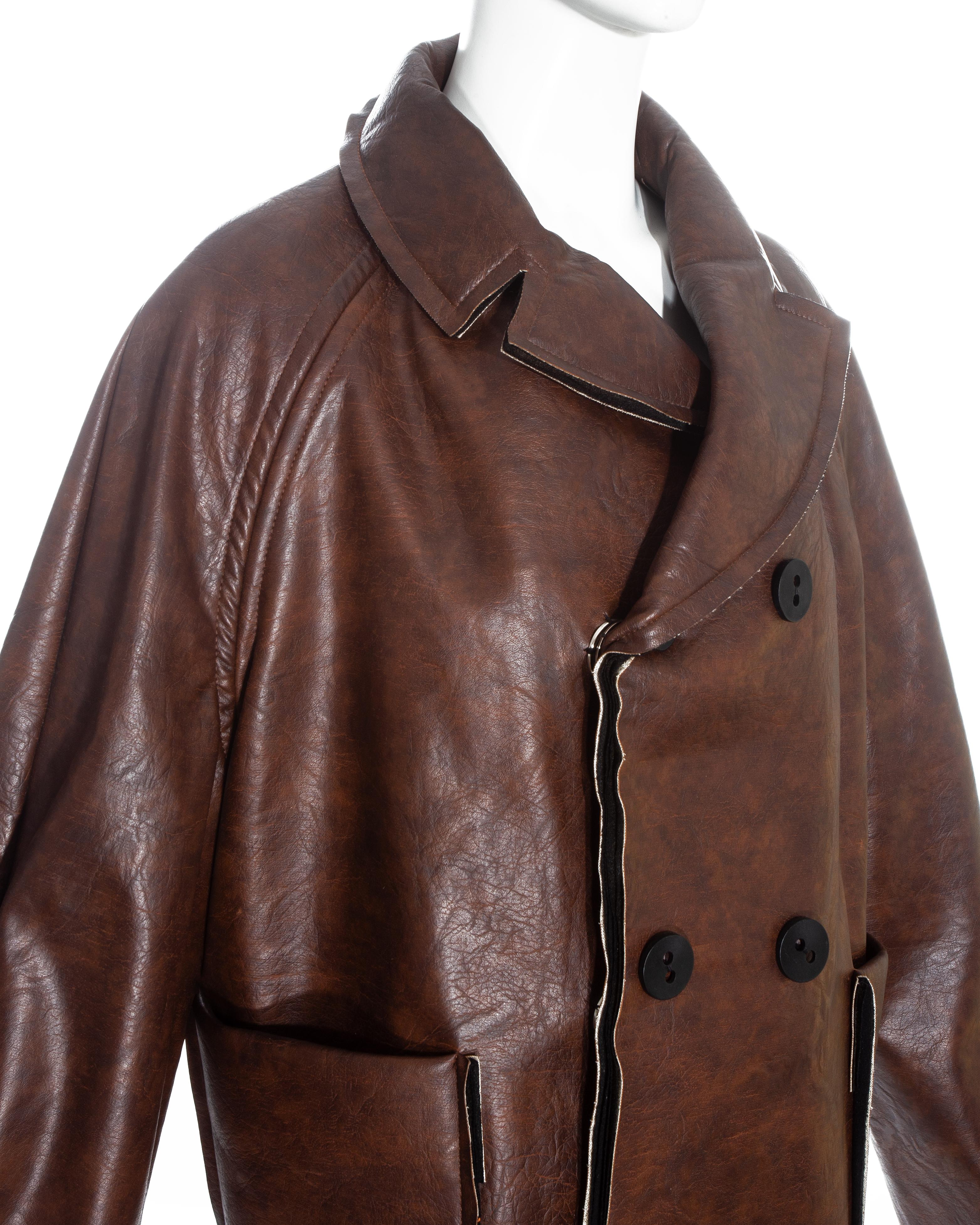Margiela brown leatherette 'dolls' jacket, fw 1994 For Sale at 1stDibs