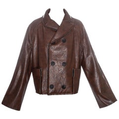 Vintage Margiela brown leatherette 'dolls' jacket, fw 1994