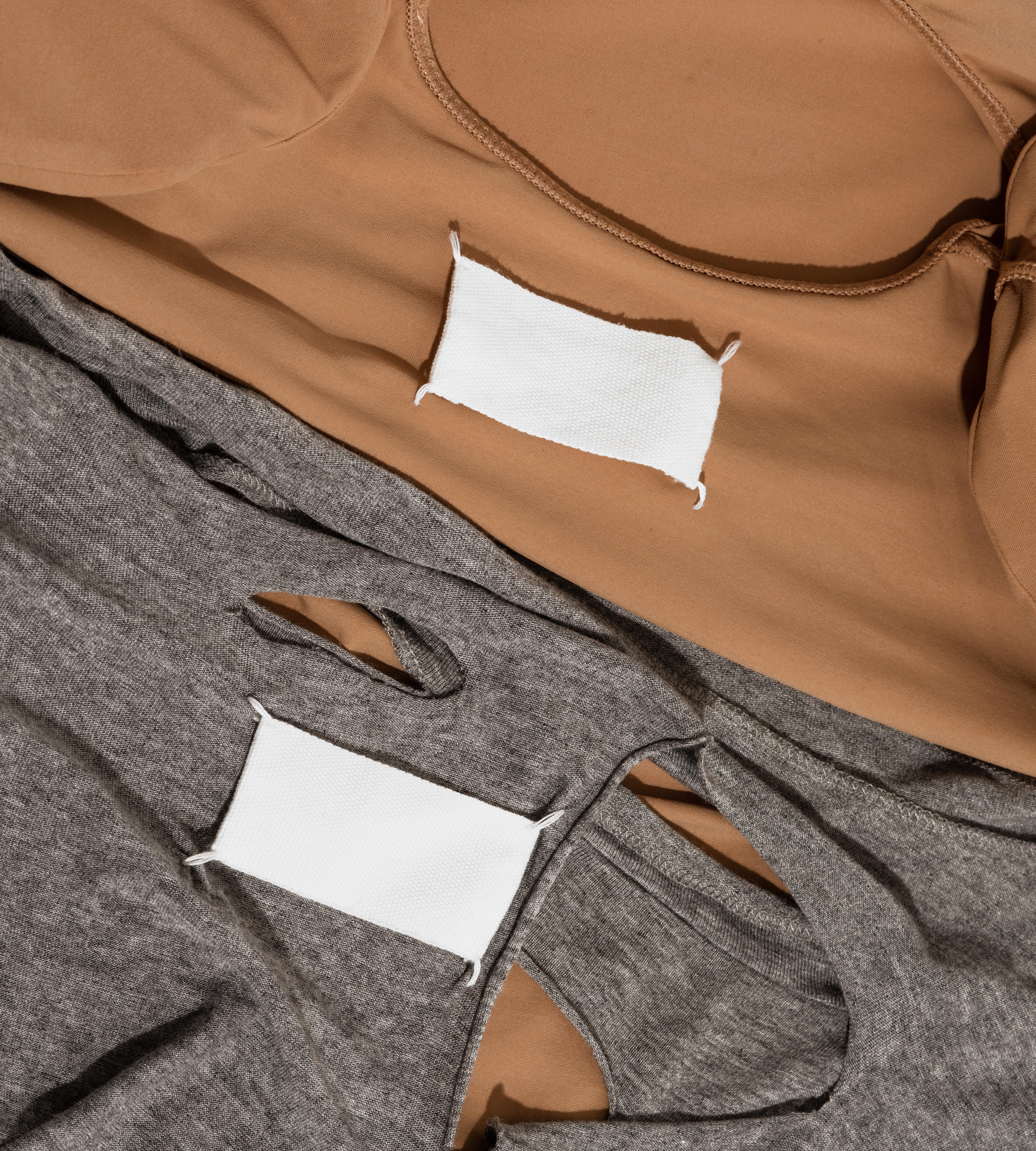 Margiela grey cotton shredded t-shirt and nude lycra bodysuit ensemble, ss 2009 3