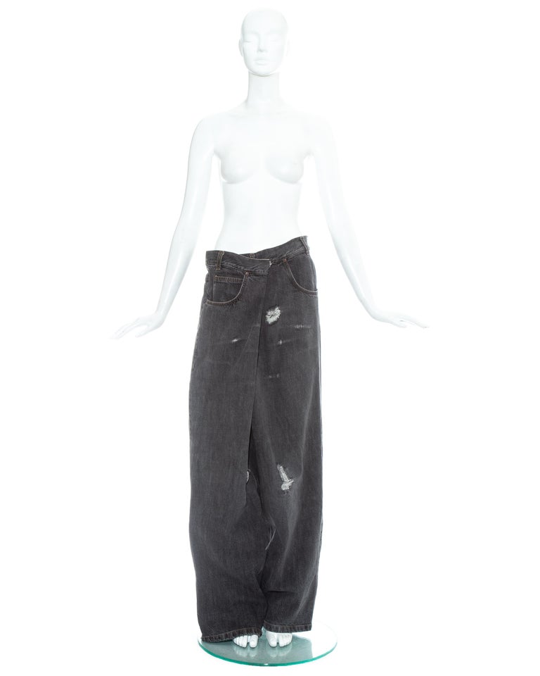Margiela grey denim oversized size 78 jeans, fw 2000 at 1stDibs 