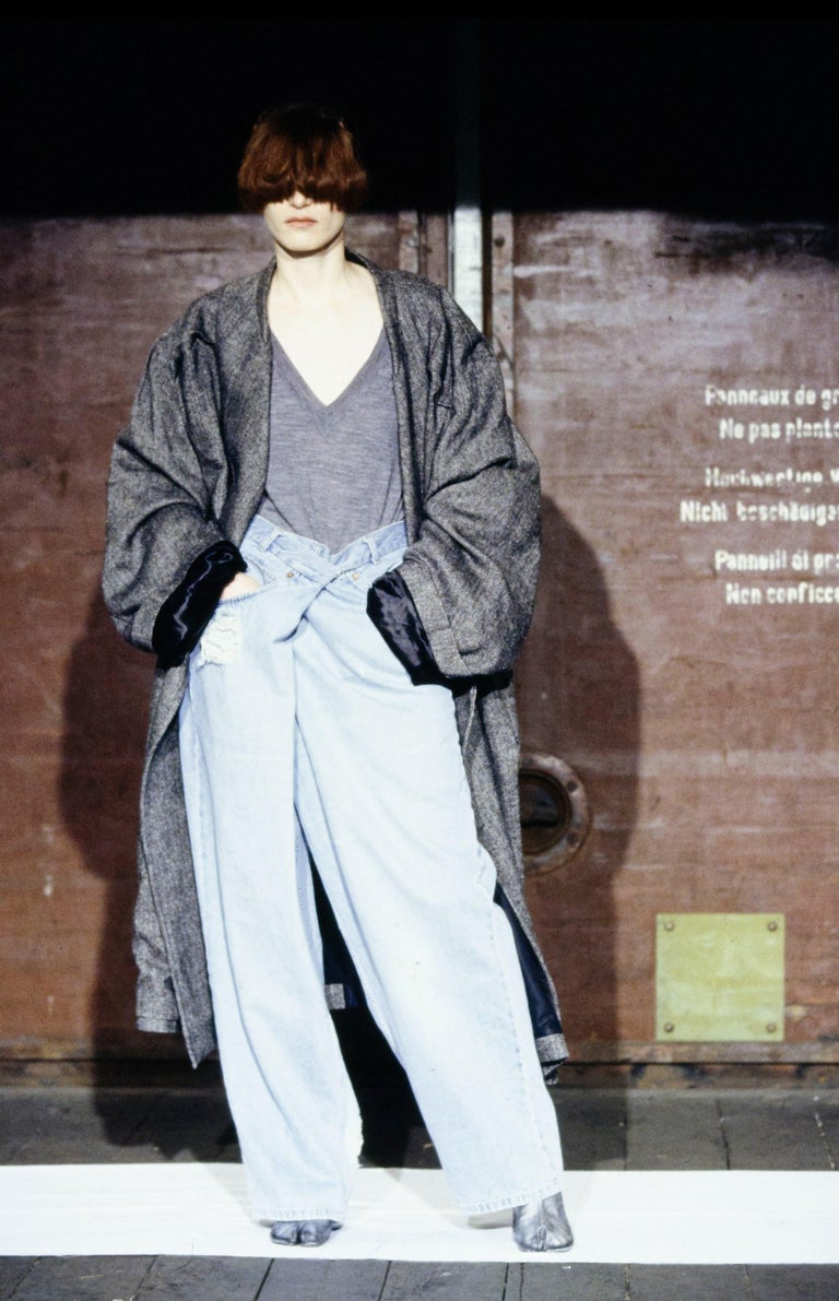 Margiela grey denim oversized size 78 jeans, fw 2000 at 1stDibs 