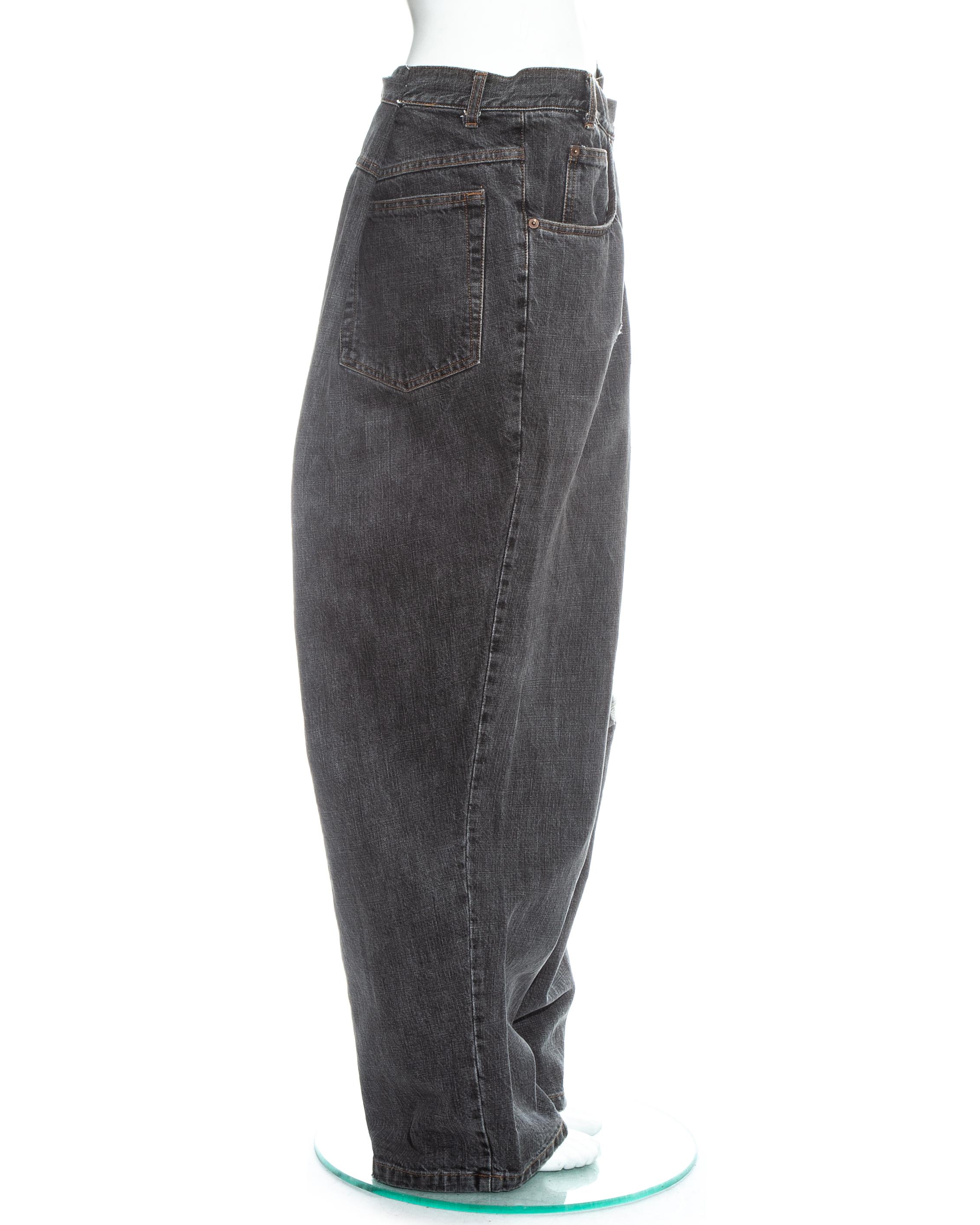 Margiela grey denim oversized size 78 jeans, fw 2000 In Good Condition In London, GB