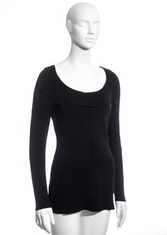 Margiela grey wool jersey sweater with inverted darts, fw 1989