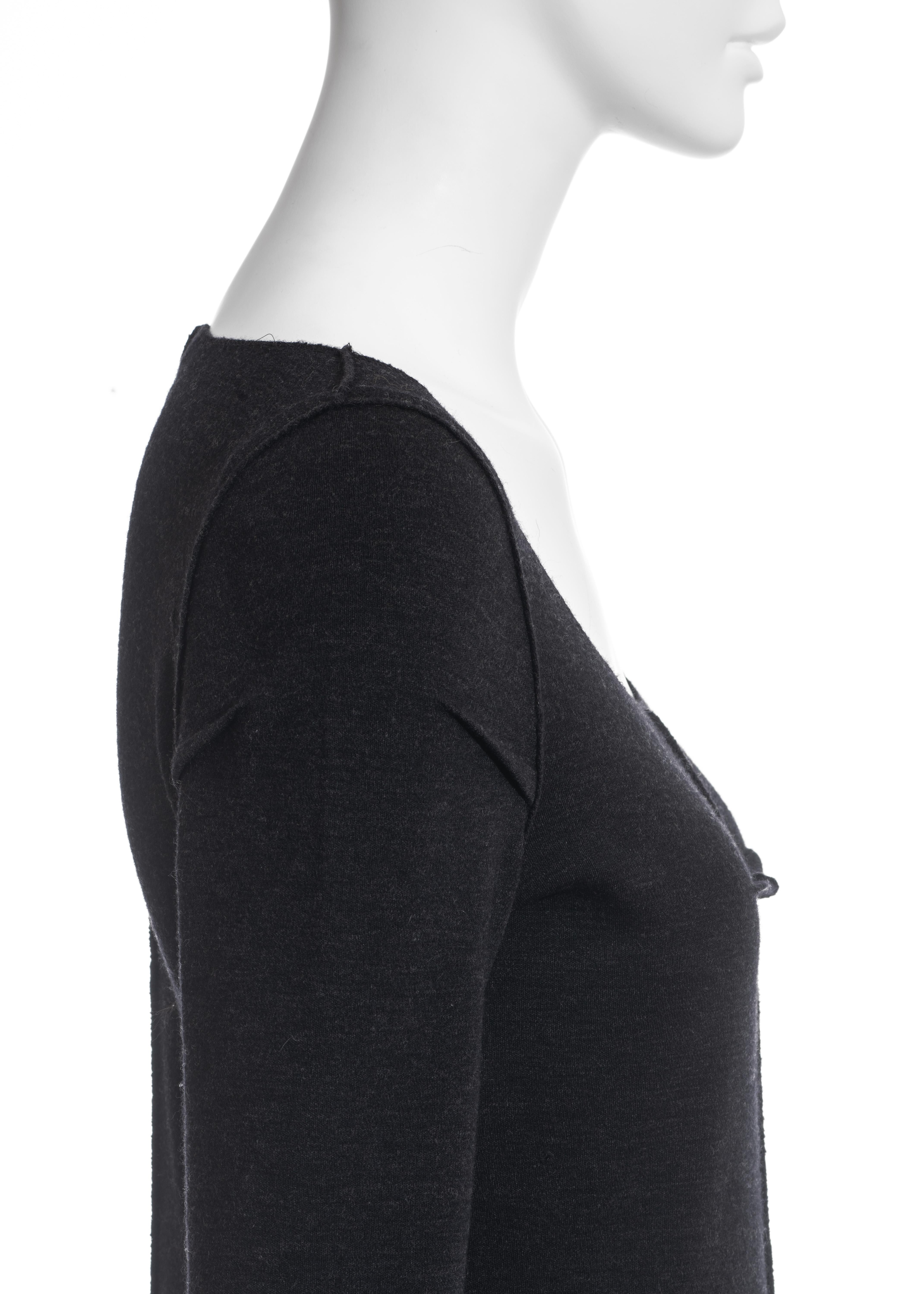 Women's Margiela grey wool jersey sweater with inverted darts, fw 1989 For Sale