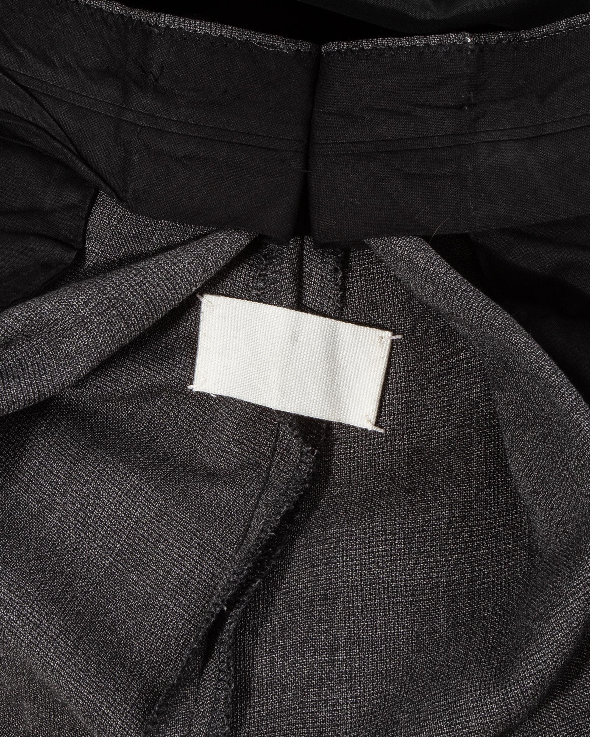 Margiela grey wool oversized size 78 folded pants, fw 2000 For Sale 7