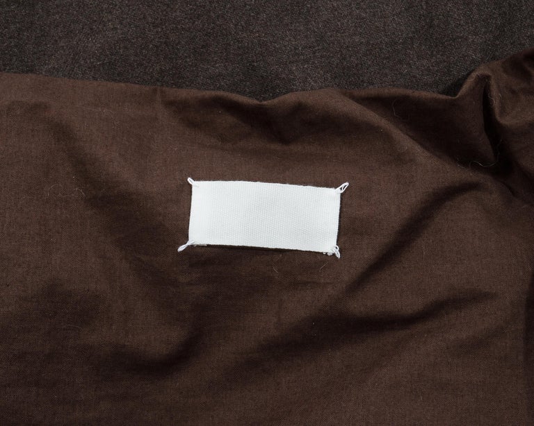 Margiela ivory cotton down filled duvet coat with brown wool cover, fw