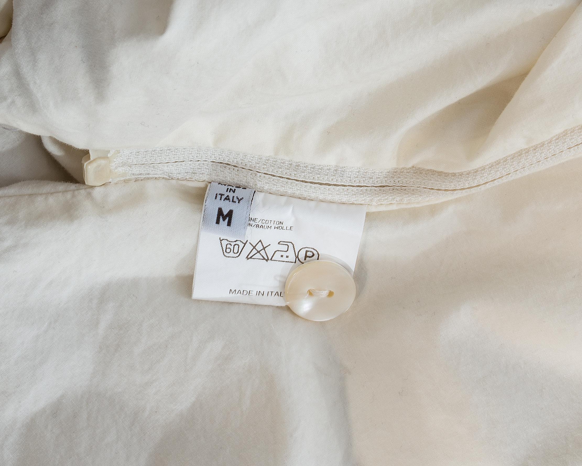 Margiela ivory cotton down filled duvet coat with brown wool cover, fw 1999 In Good Condition For Sale In London, London