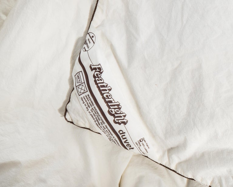 Margiela ivory cotton down filled duvet coat with brown wool cover, fw