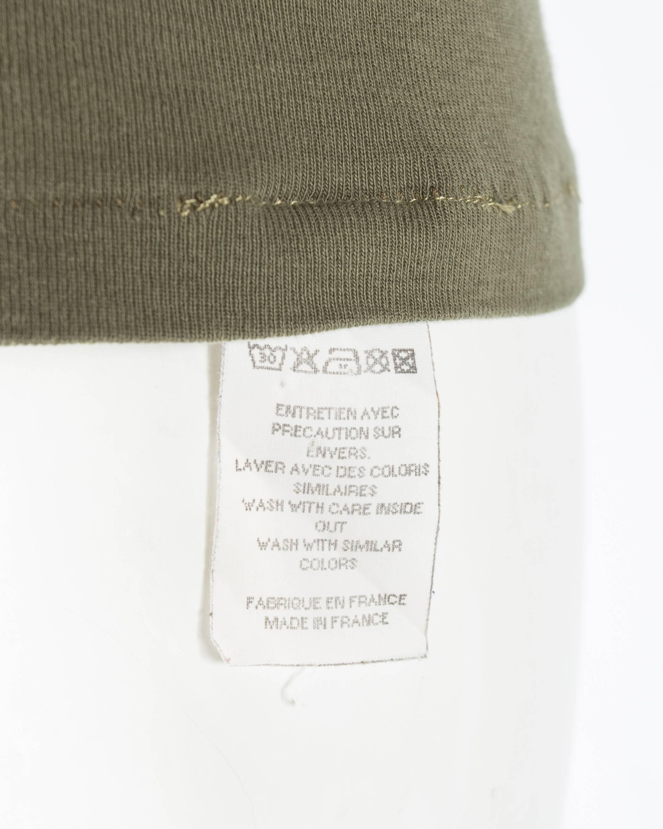 Margiela khaki green sweater reconstructed with vintage garments, A/W 2002 For Sale 1