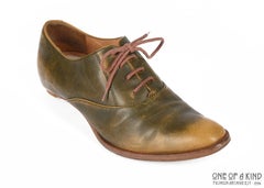 Margiela olive green leather brogues