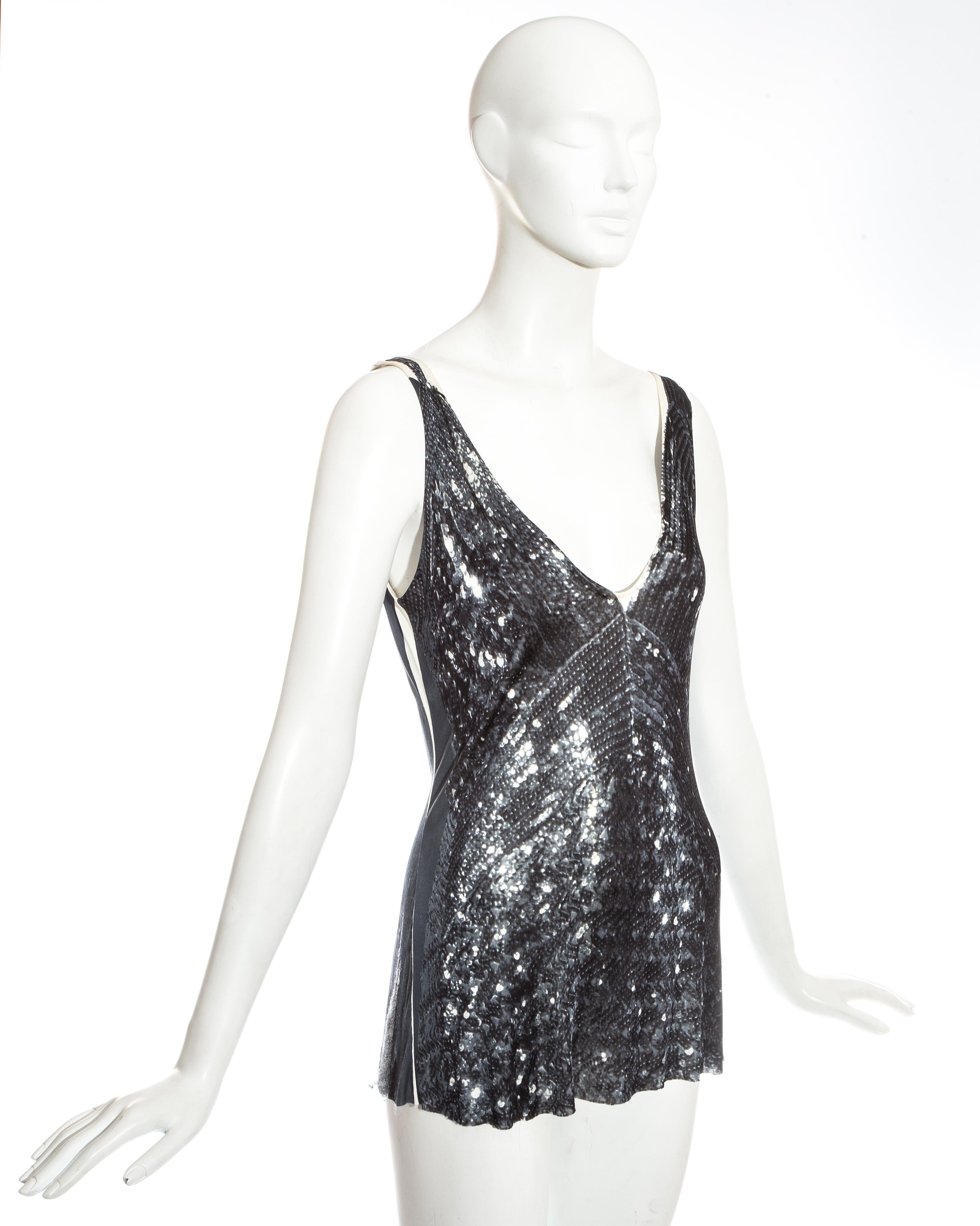 Women's or Men's Margiela silk jersey Trompe-l'œil sequin vest, ss 1996