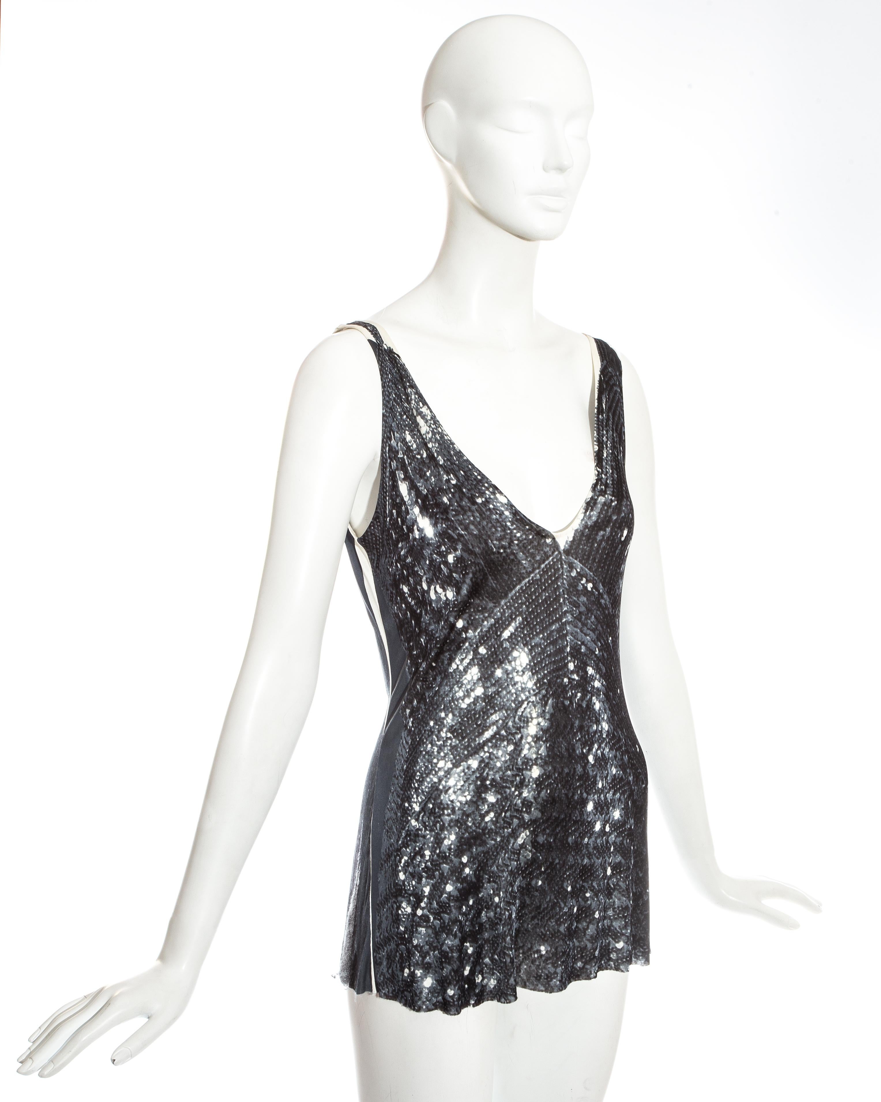 Women's or Men's Margiela silk jersey Trompe-l'œil sequin vest, ss 1996 