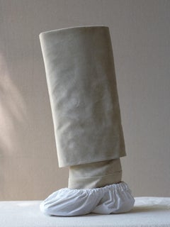 Margiela Tabi Knee High Suede Trompe L'oeil Light beige/ivory 37