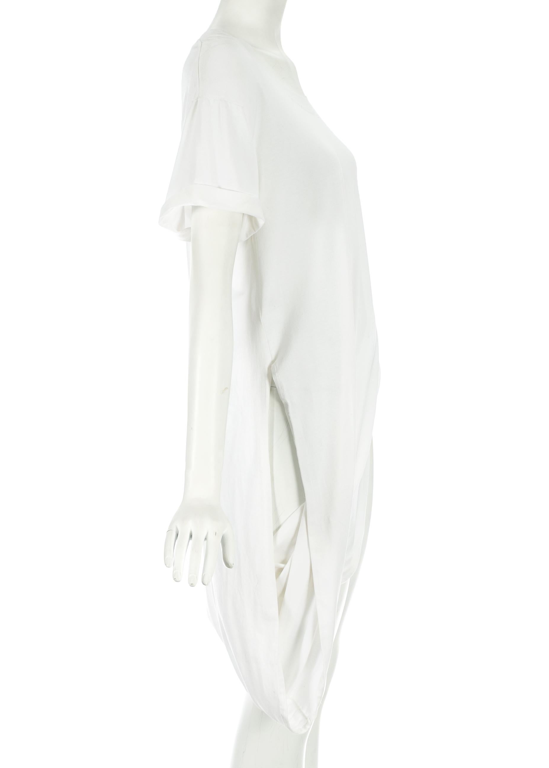 Gray Margiela white cotton draped t-shirt, c. 2000s
