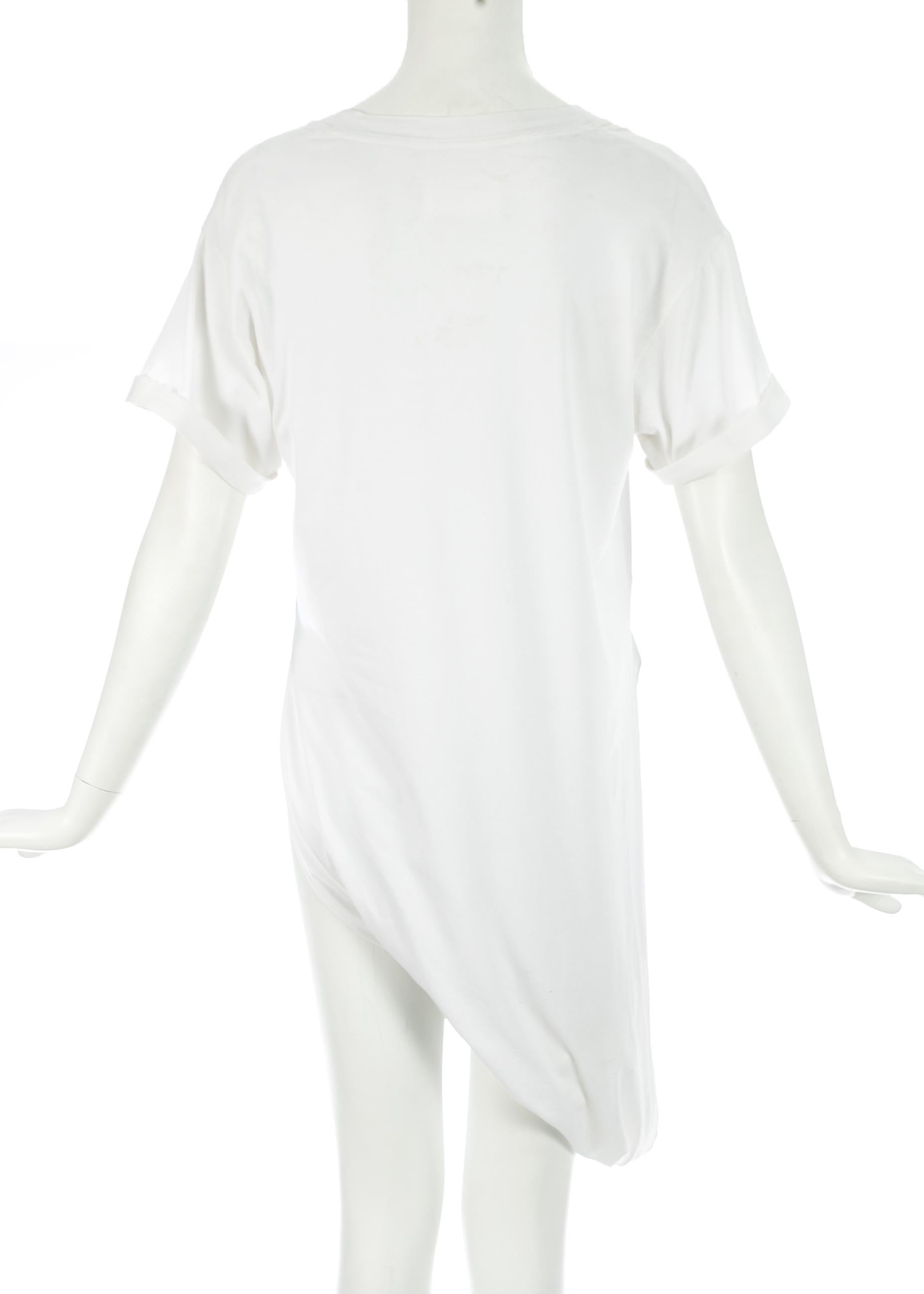 Margiela white cotton draped t-shirt, c. 2000s In Good Condition In London, GB