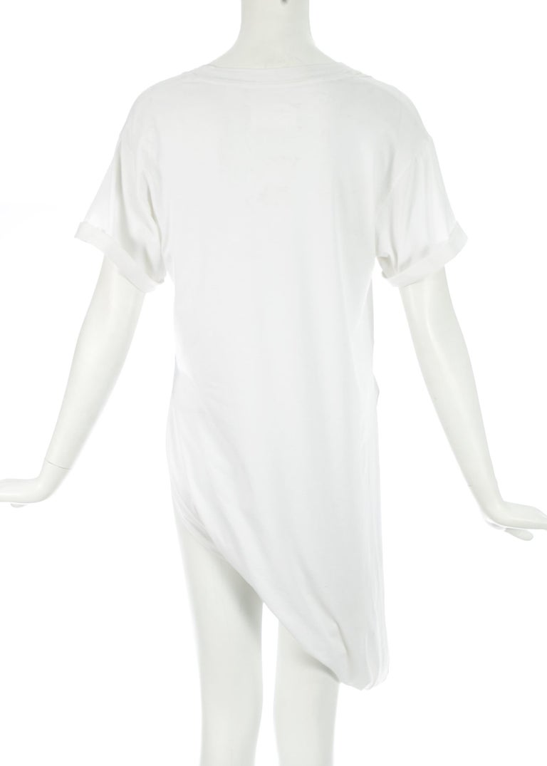 Margiela white cotton draped t-shirt, c. 2000s For Sale at 1stdibs