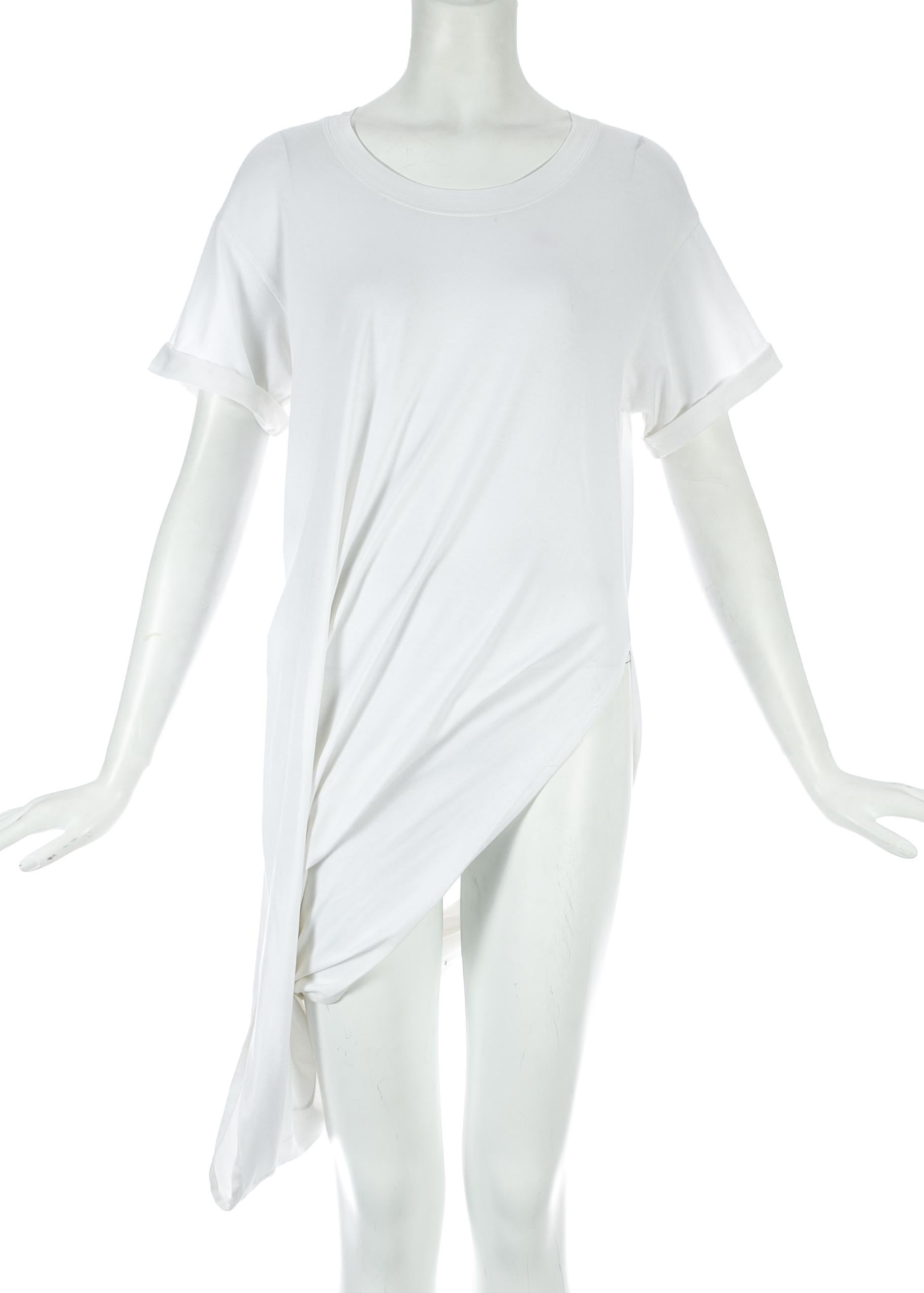 Margiela white cotton draped t-shirt, c. 2000s 1